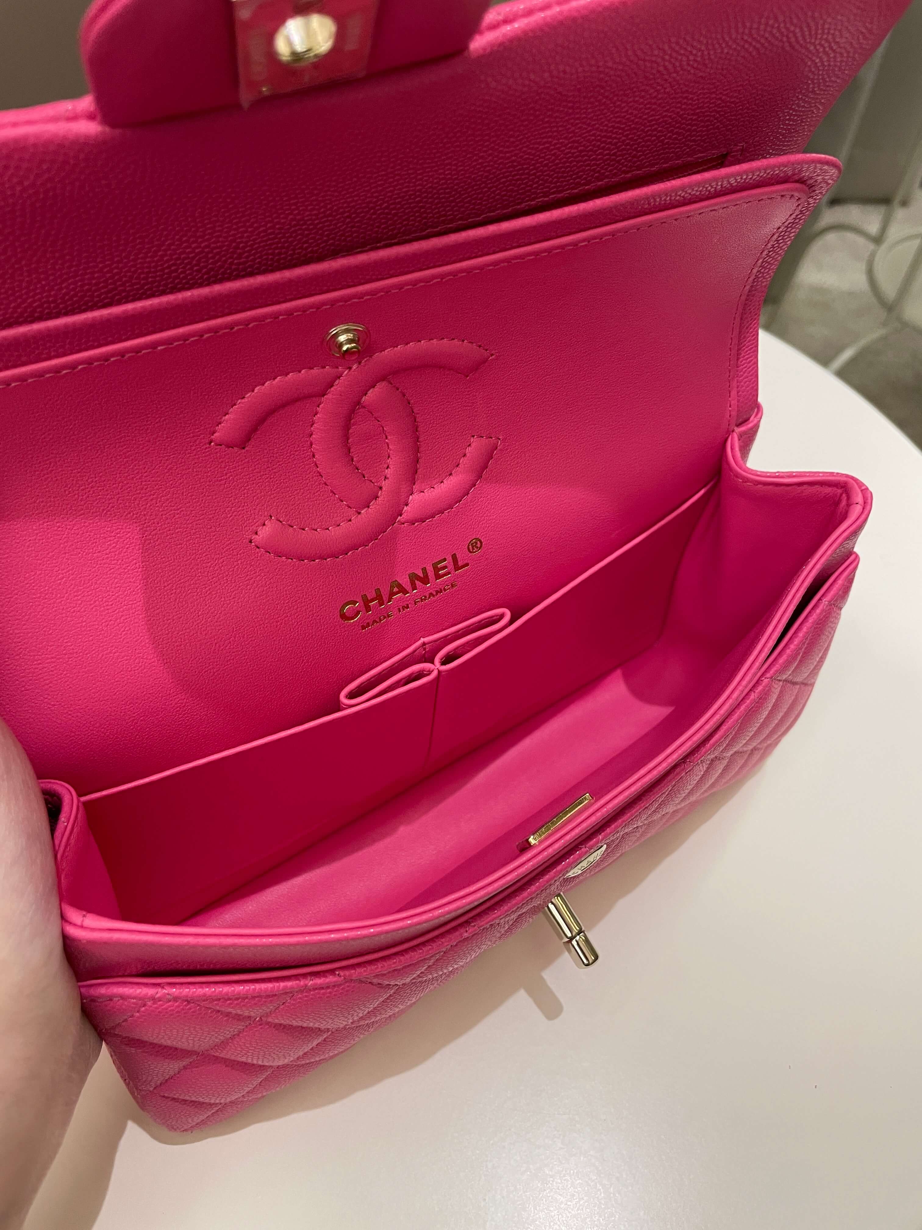 Chanel Classic Quilted Small Double Flap Candy Pink Caviar