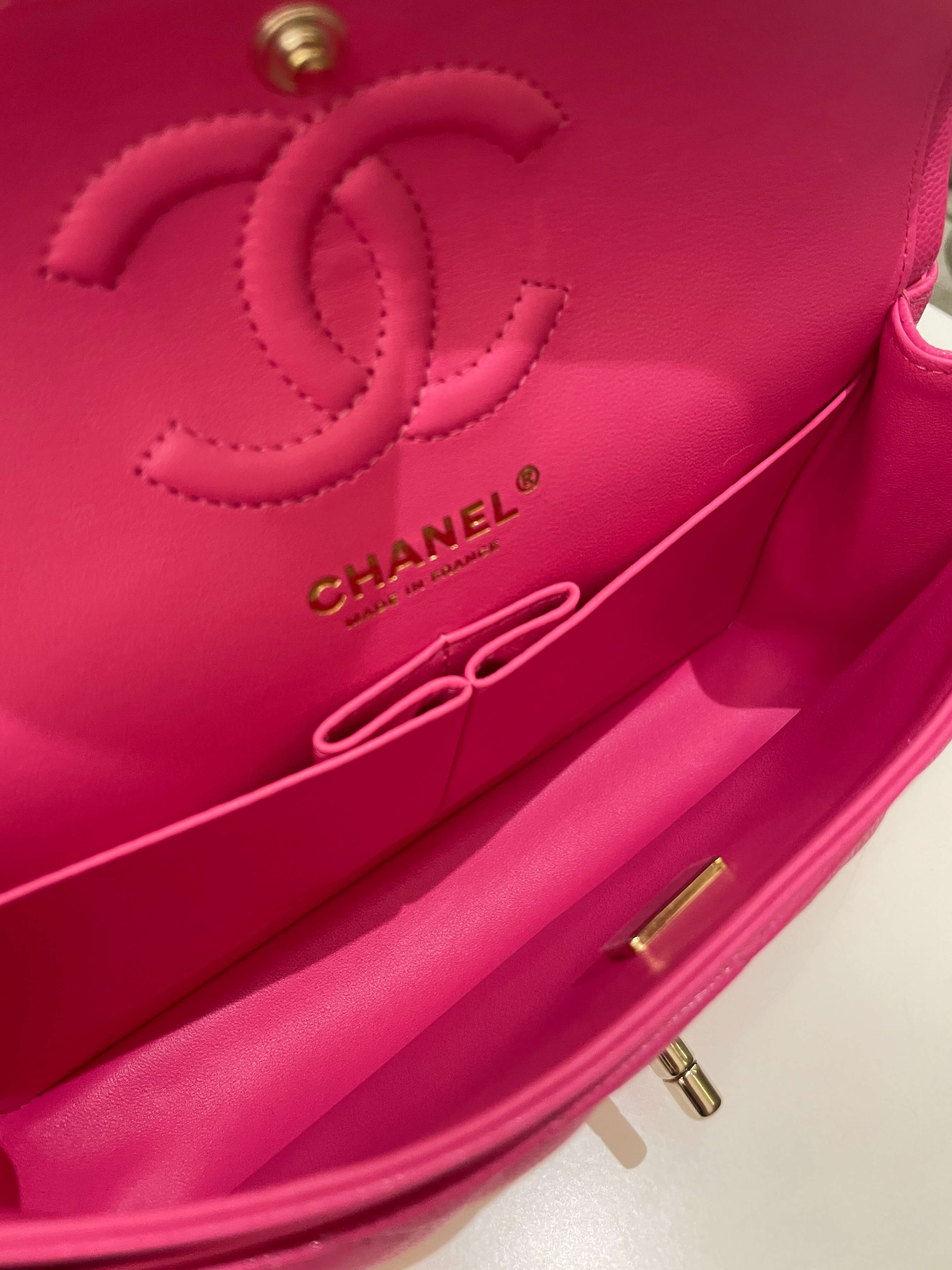 Chanel Classic Quilted Small Double Flap Candy Pink Caviar