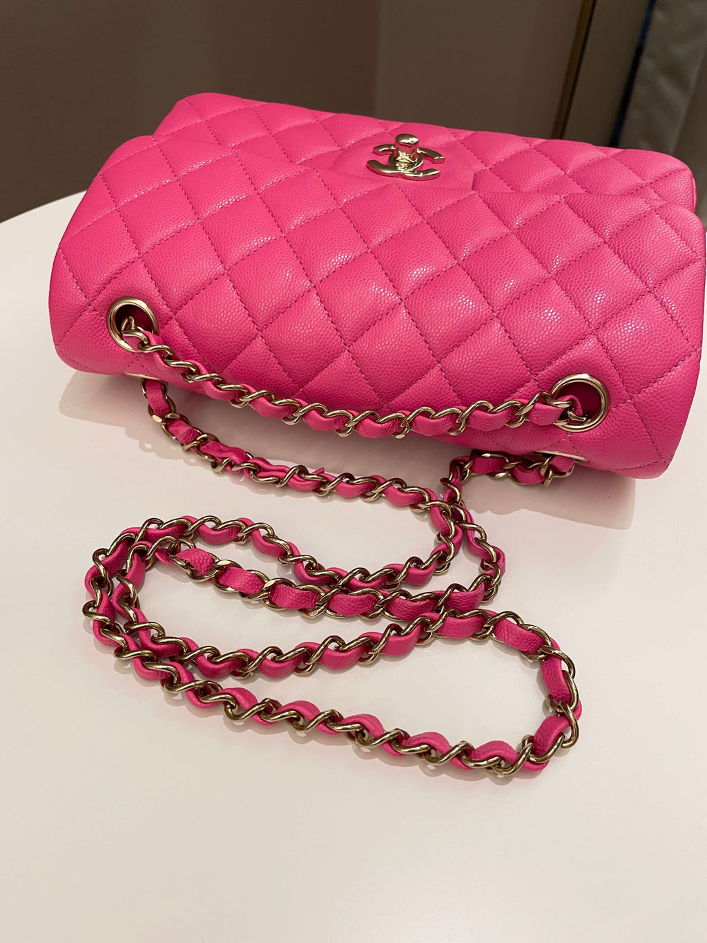 Chanel Classic Quilted Small Double Flap Candy Pink Caviar