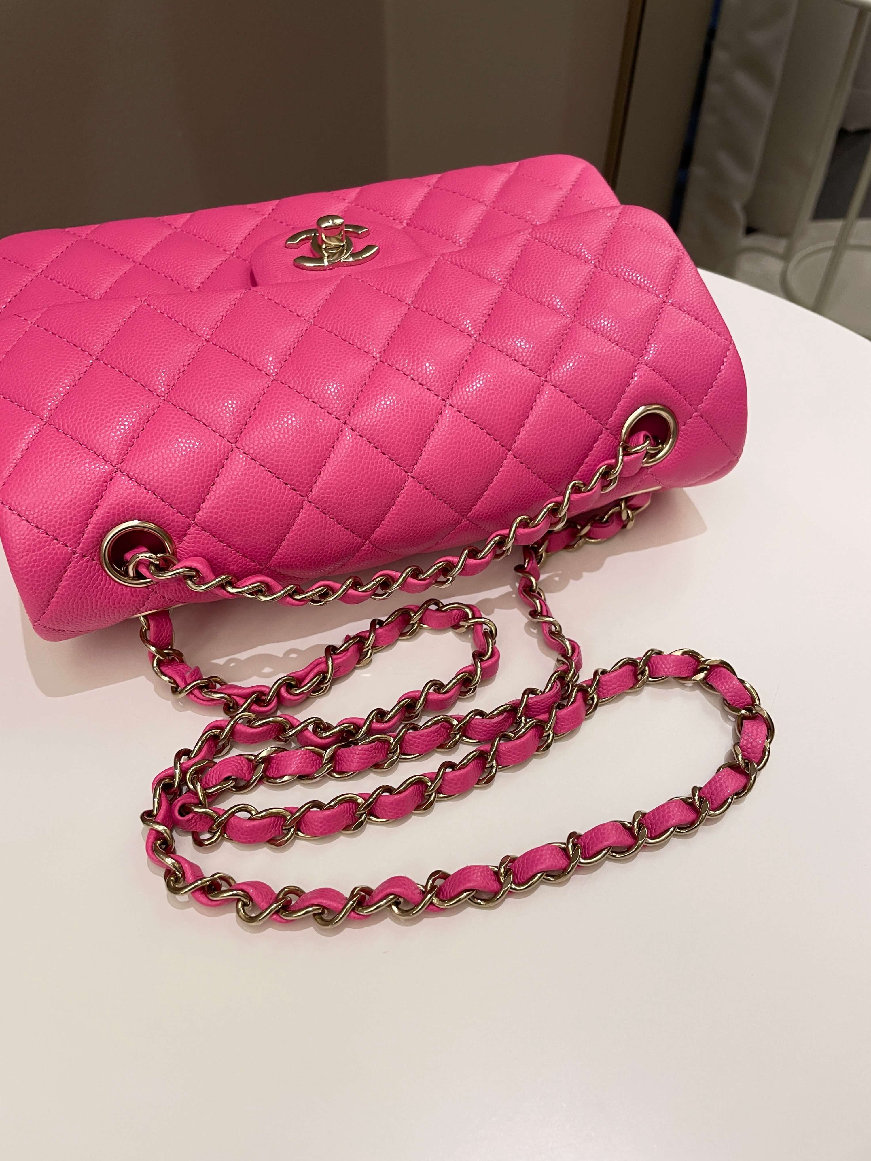 Chanel Classic Quilted Small Double Flap Candy Pink Caviar