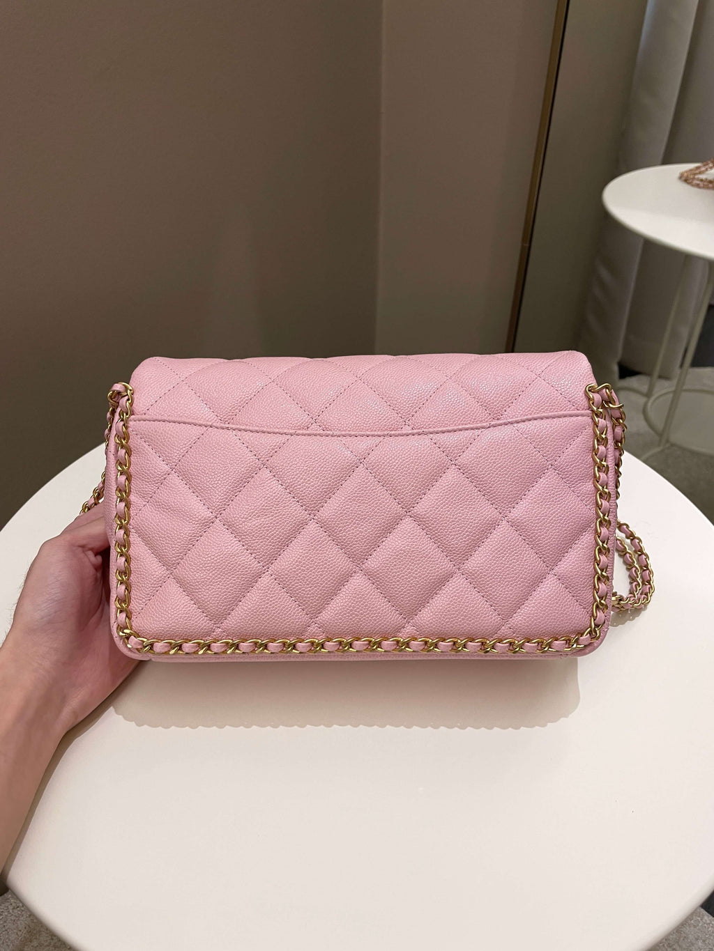 Chanel 22K Chain Around Flap Mauve Pink Caviar
