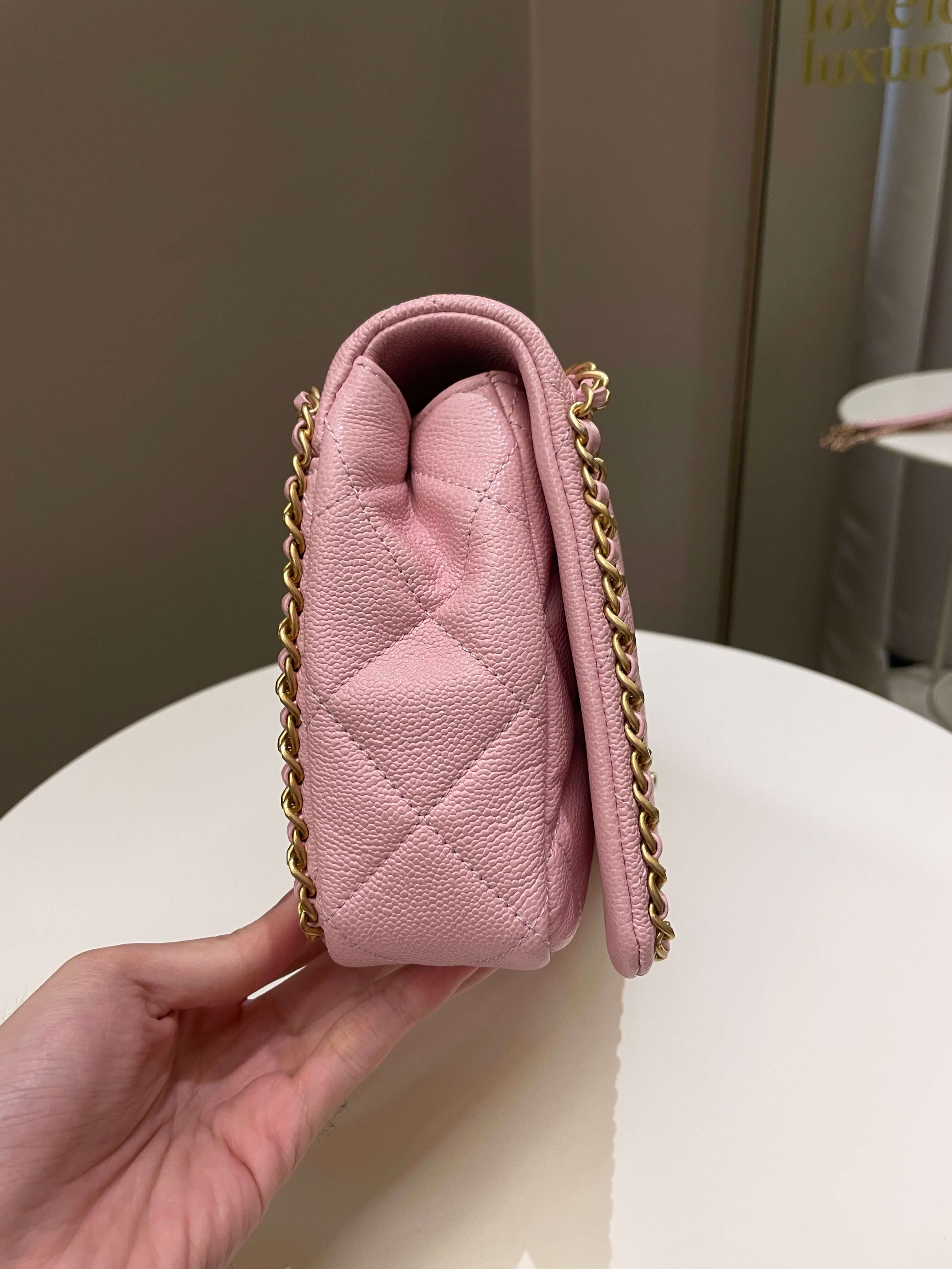 Chanel 22K Chain Around Flap Mauve Pink Caviar
