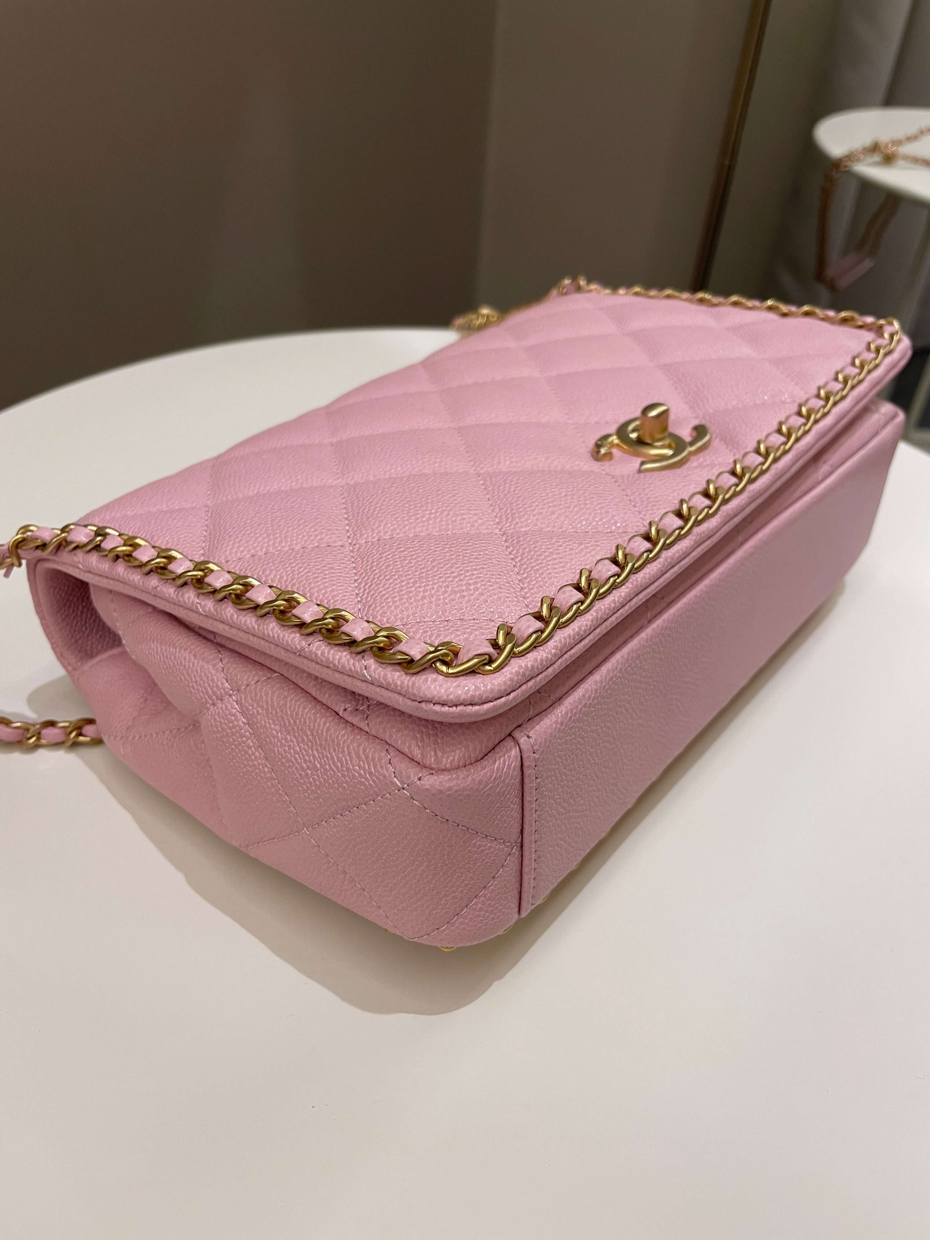 Chanel 22K Chain Around Flap Mauve Pink Caviar
