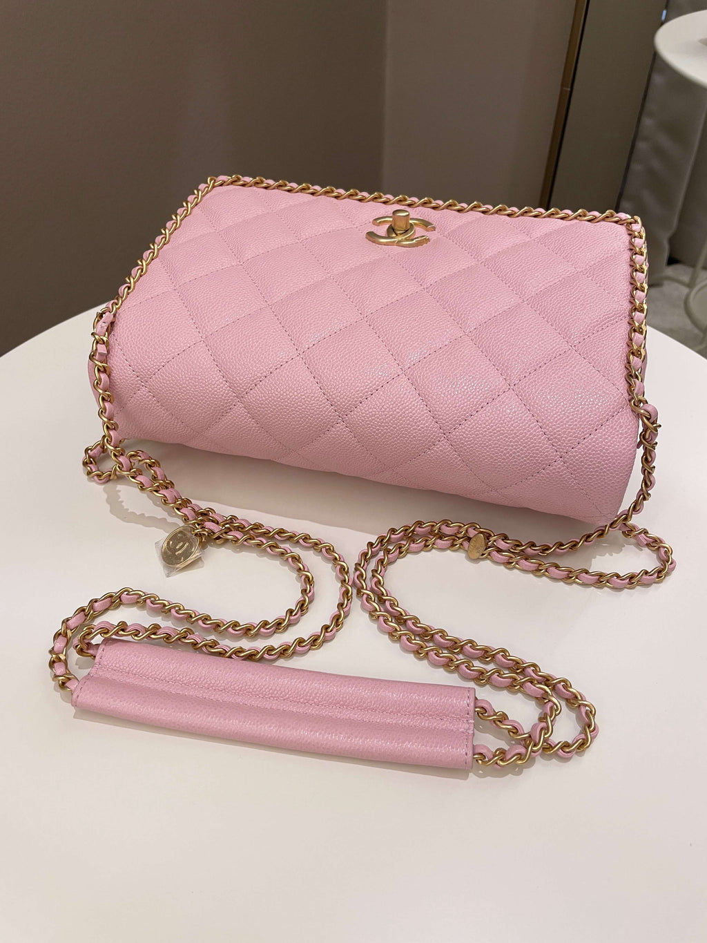 Chanel 22K Chain Around Flap Mauve Pink Caviar