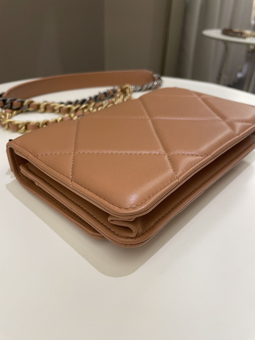 Chanel 19 Wallet On Chain Caramel Lambskin