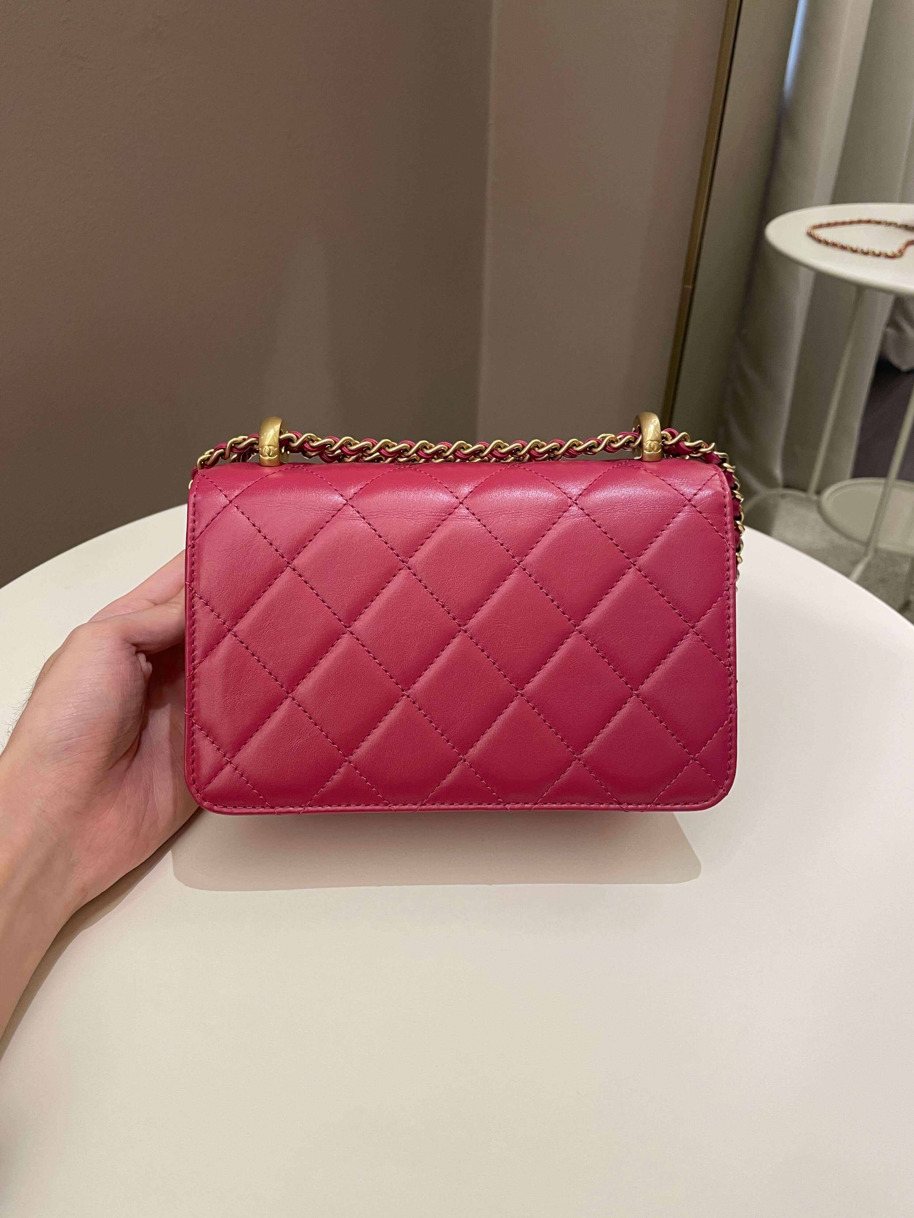 Chanel Quilted Perfect Fit Chain Rose Fuchsia Calfskin