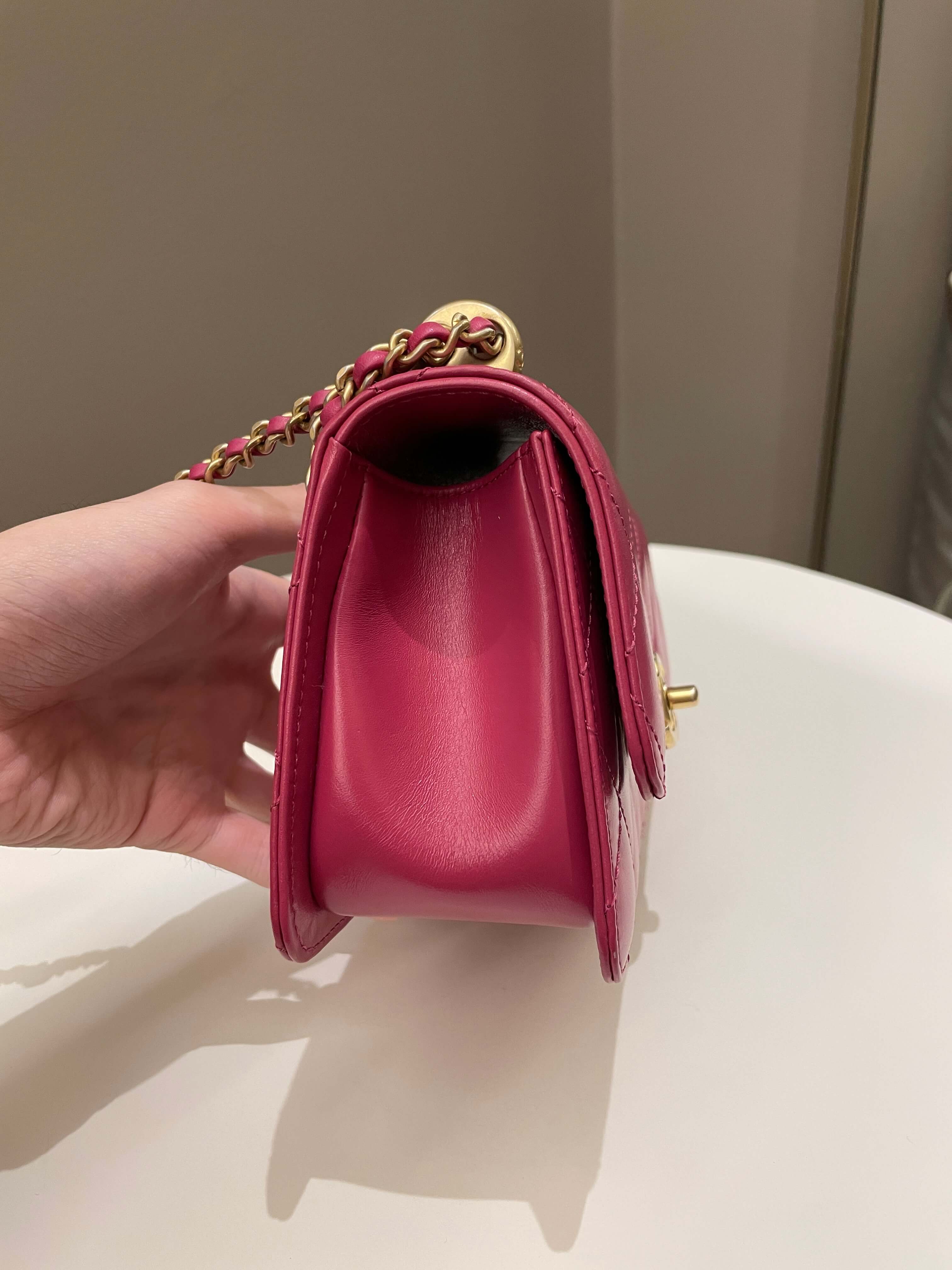 Chanel Quilted Perfect Fit Chain Rose Fuchsia Calfskin