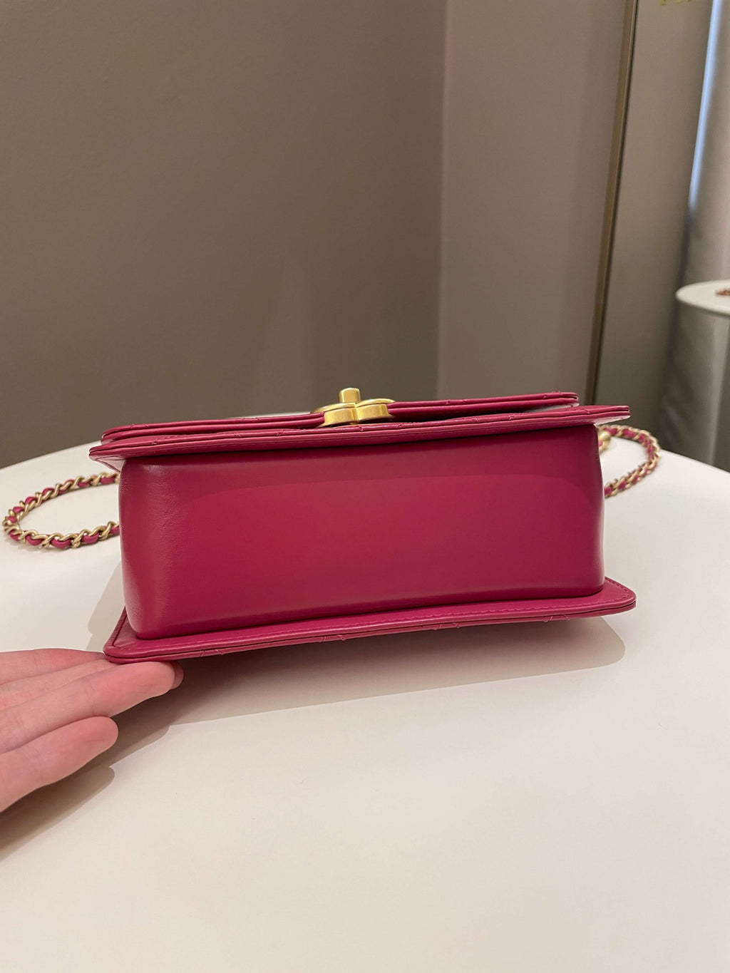 Chanel Quilted Perfect Fit Chain Rose Fuchsia Calfskin