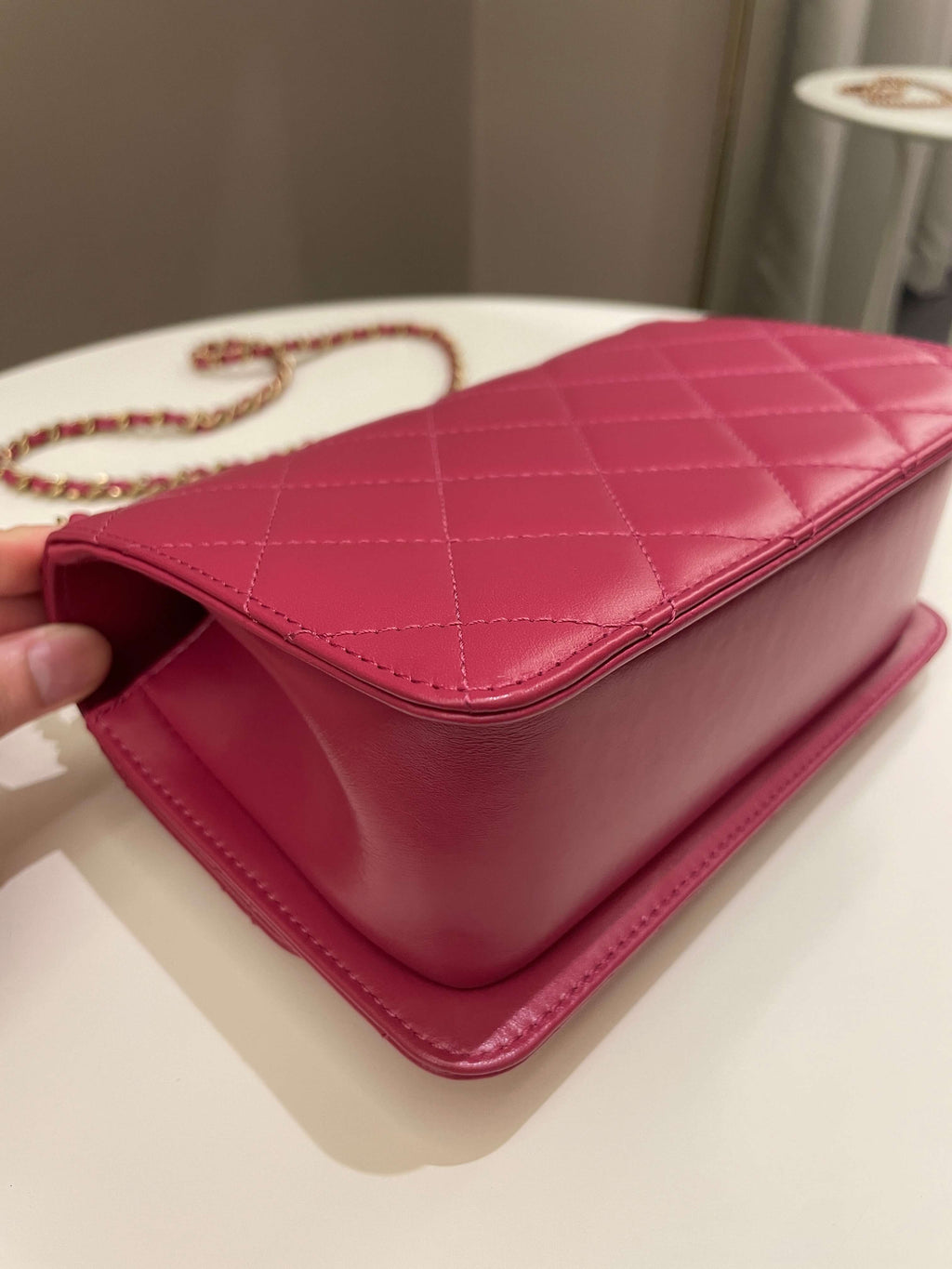Chanel Quilted Perfect Fit Chain Rose Fuchsia Calfskin
