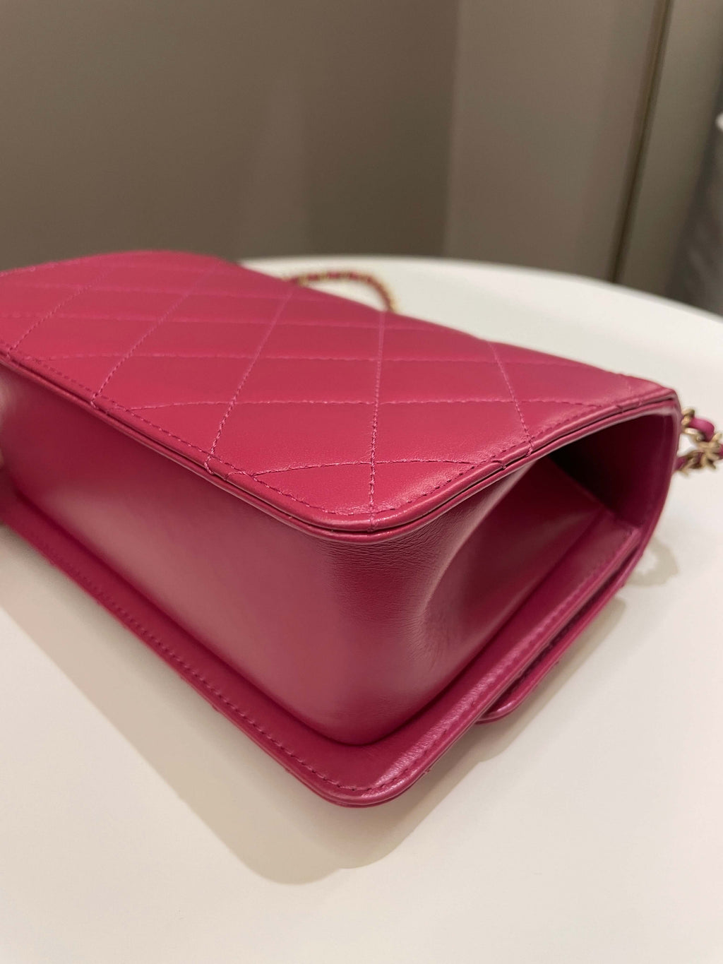 Chanel Quilted Perfect Fit Chain Rose Fuchsia Calfskin