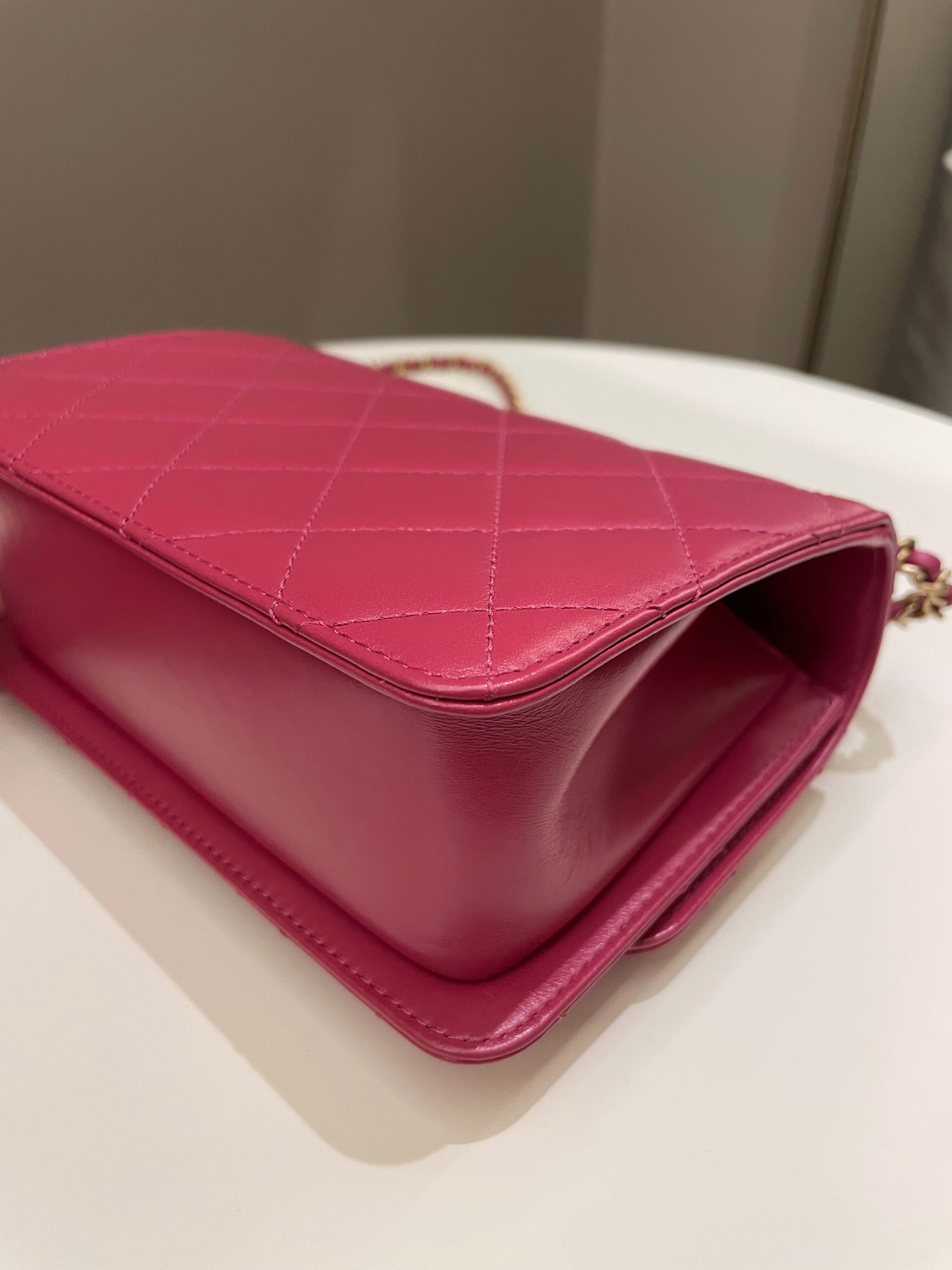 Chanel Quilted Perfect Fit Chain Rose Fuchsia Calfskin