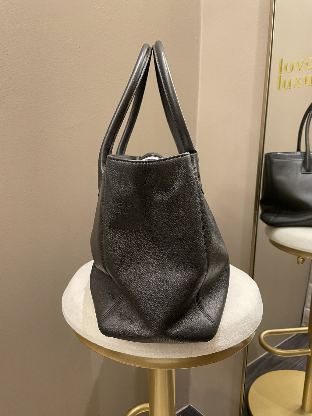 Chanel Executive Tote Bag Dark Grey Grainy Calfskin