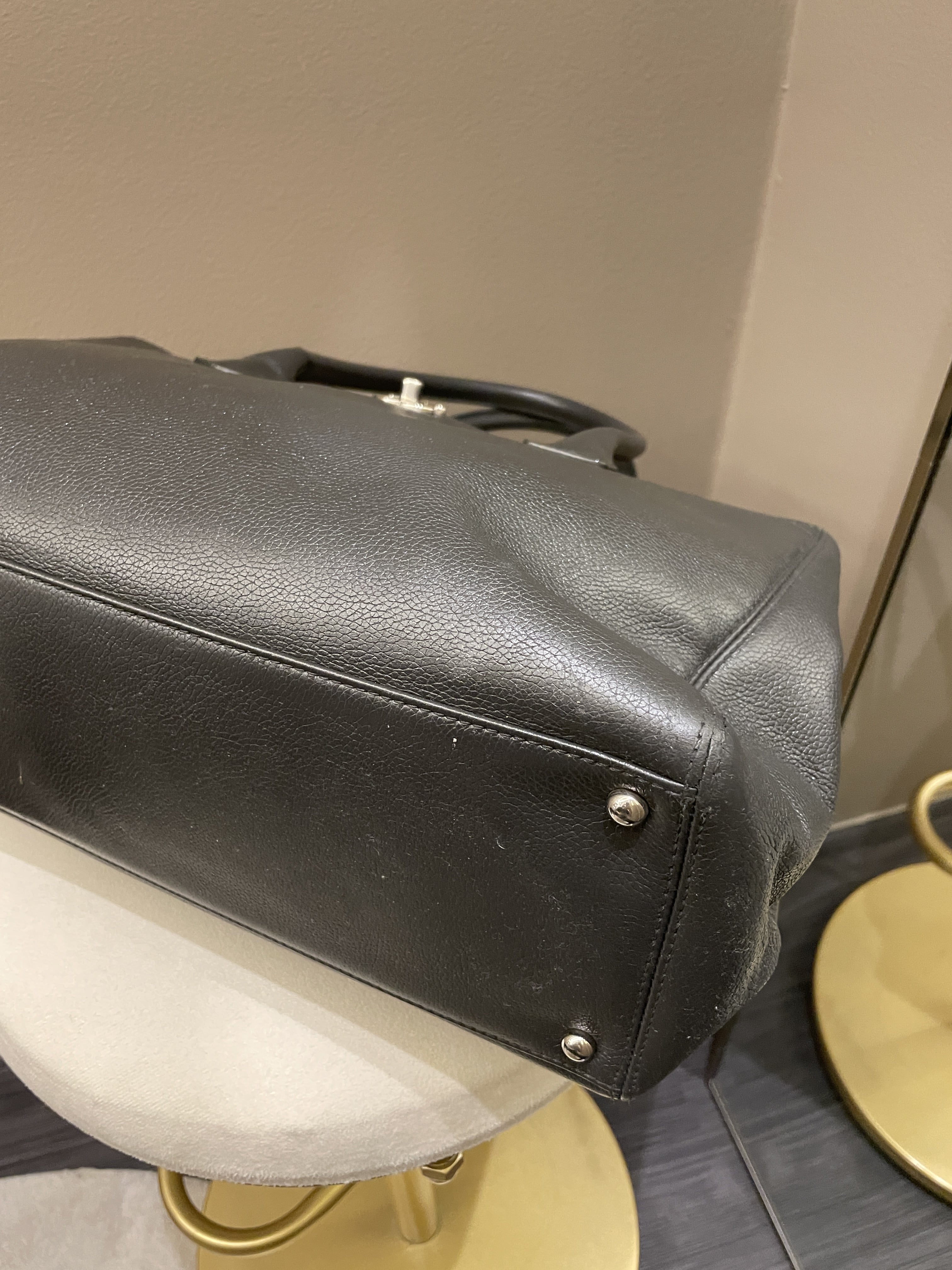 Chanel Executive Tote Bag Dark Grey Grainy Calfskin