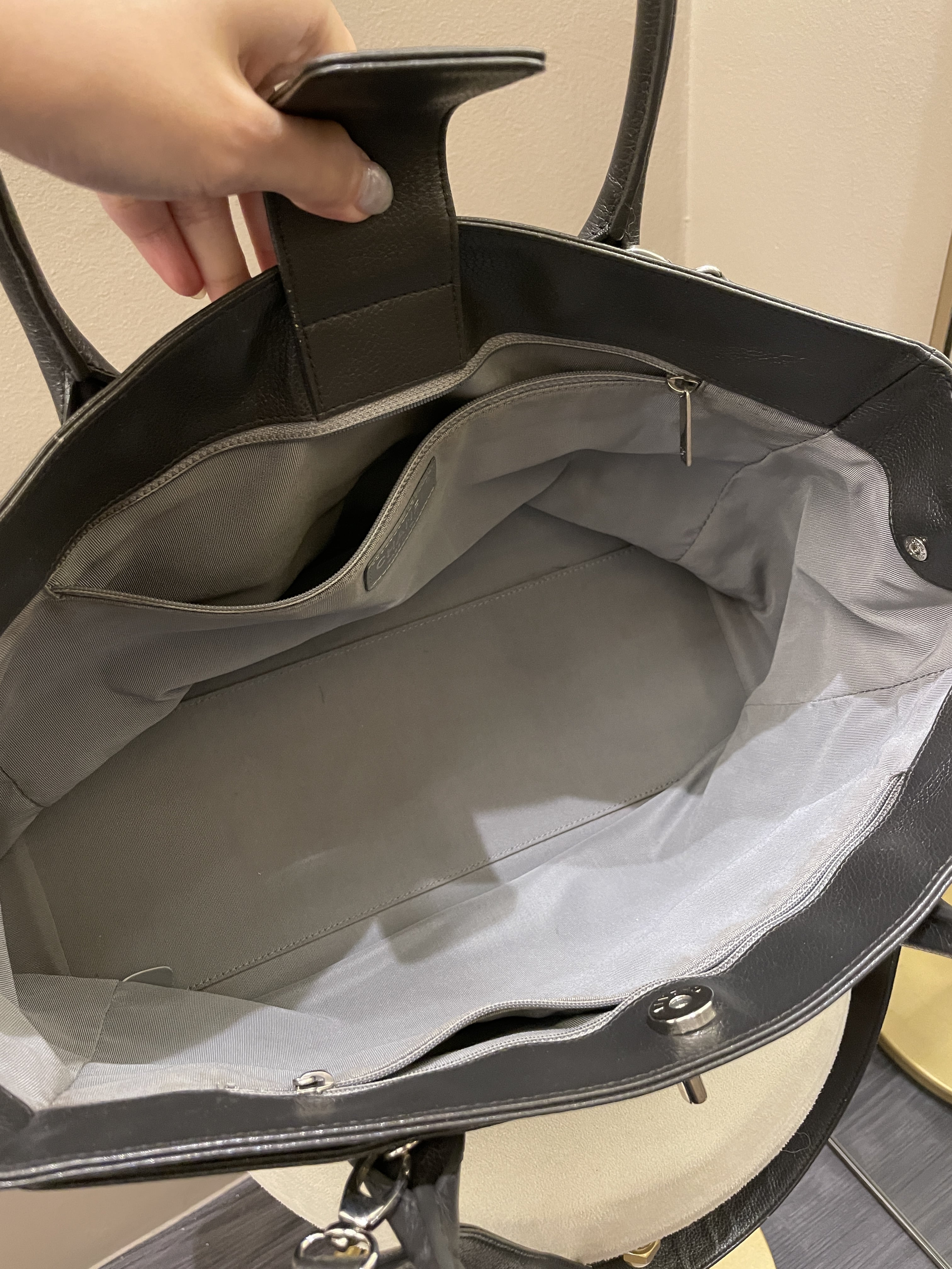 Chanel Executive Tote Bag Dark Grey Grainy Calfskin