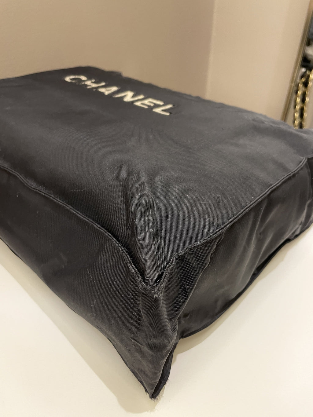 Chanel Cc Vintage Tote Bag Black Canvas