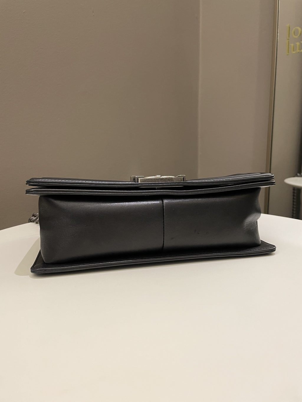 Chanel Quilted Boy Old Medium Black Calfskin