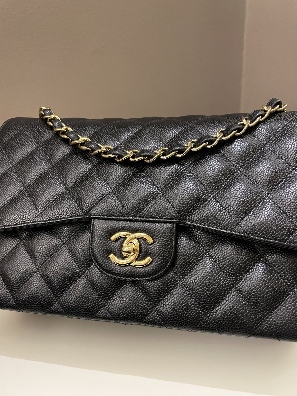 Chanel Classic Quilted Jumbo Double Flap Black Caviar