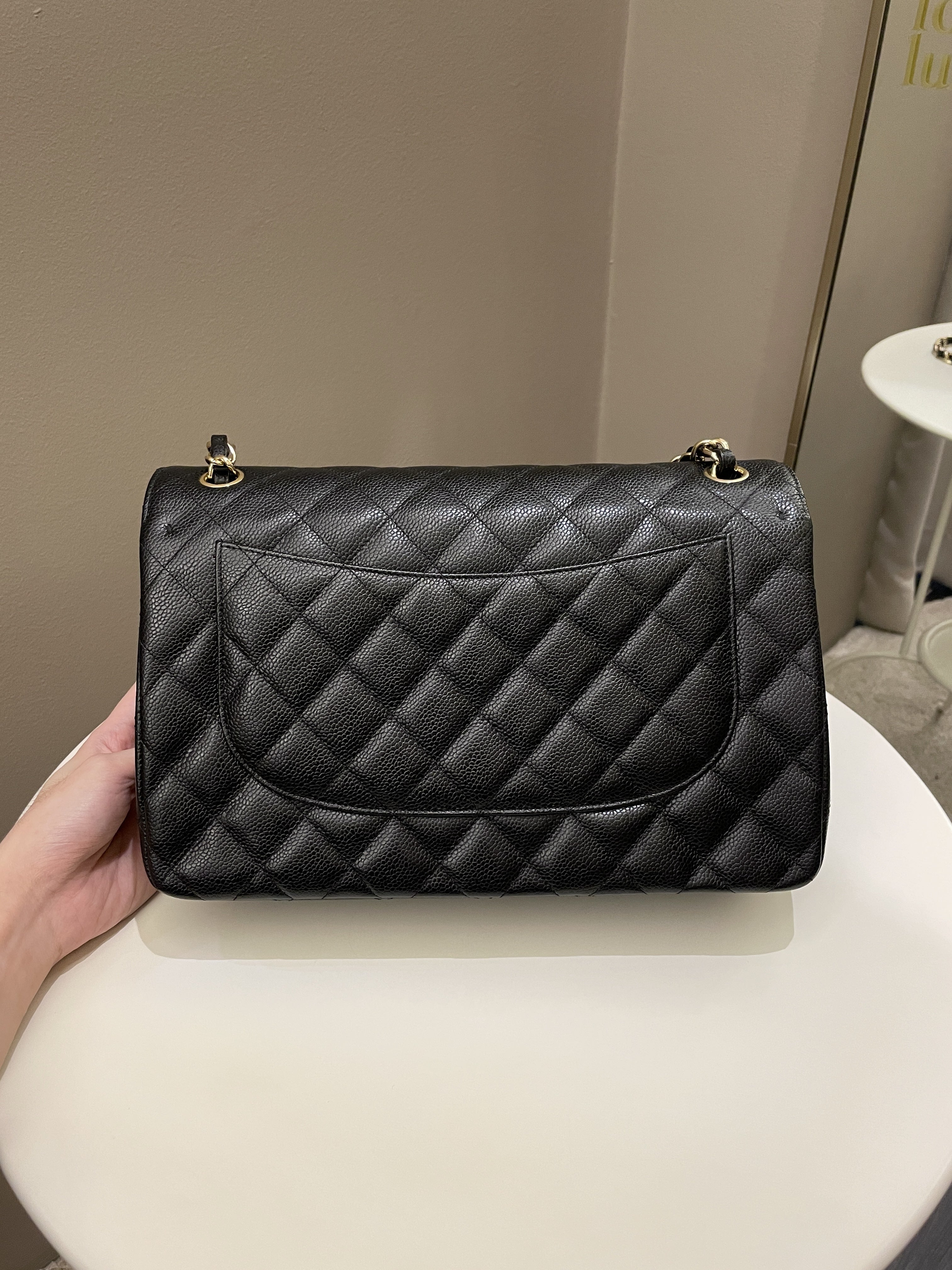 Chanel Classic Quilted Jumbo Double Flap Black Caviar