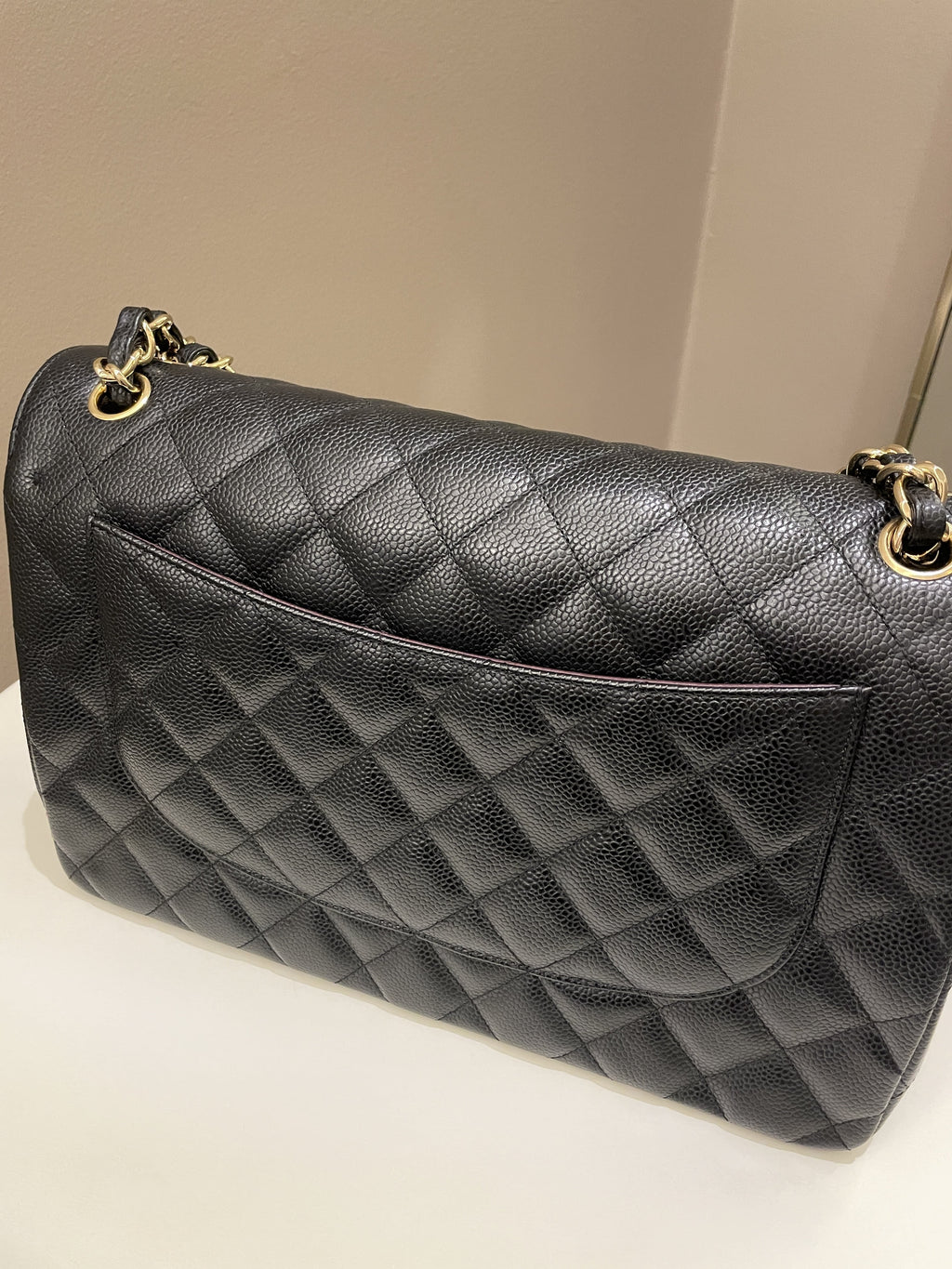 Chanel Classic Quilted Jumbo Double Flap Black Caviar