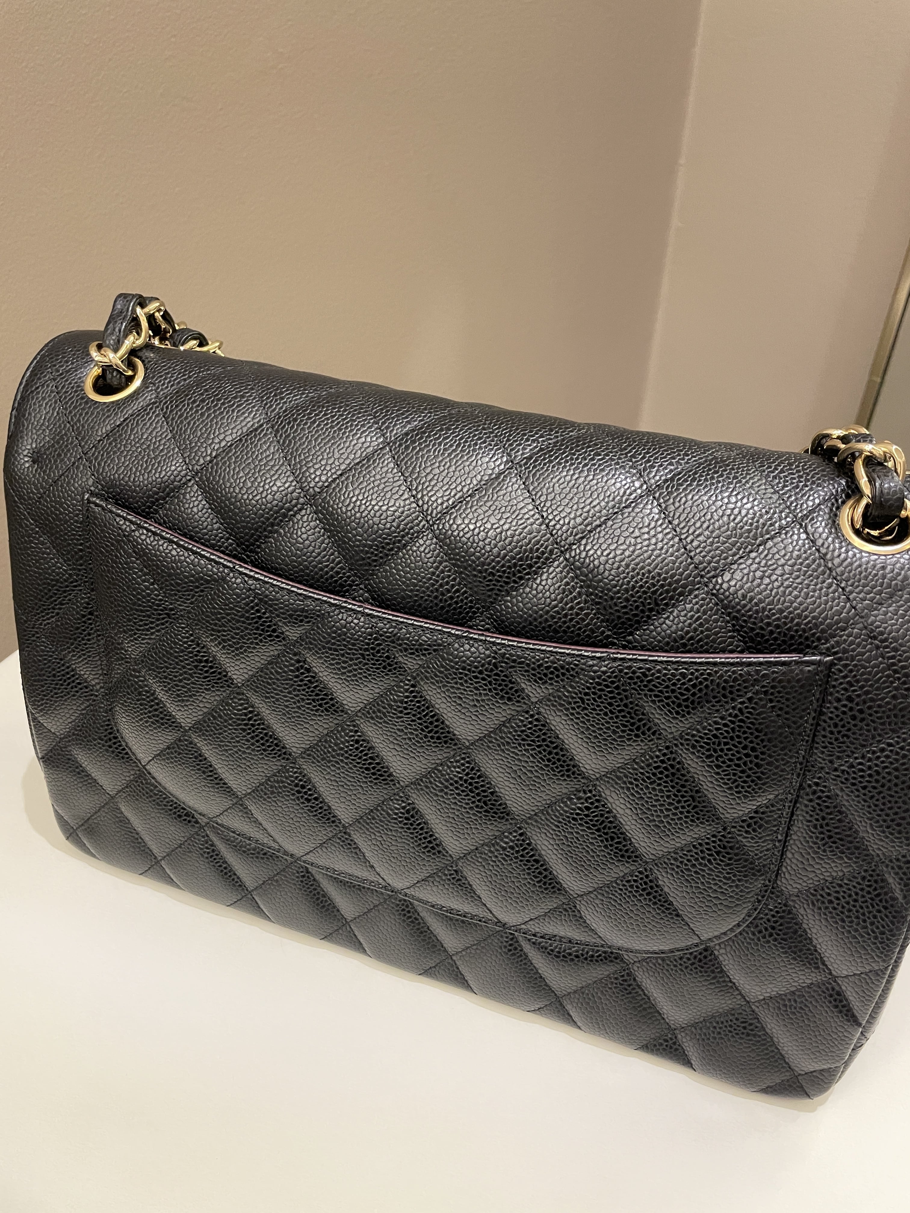 Chanel Classic Quilted Jumbo Double Flap Black Caviar