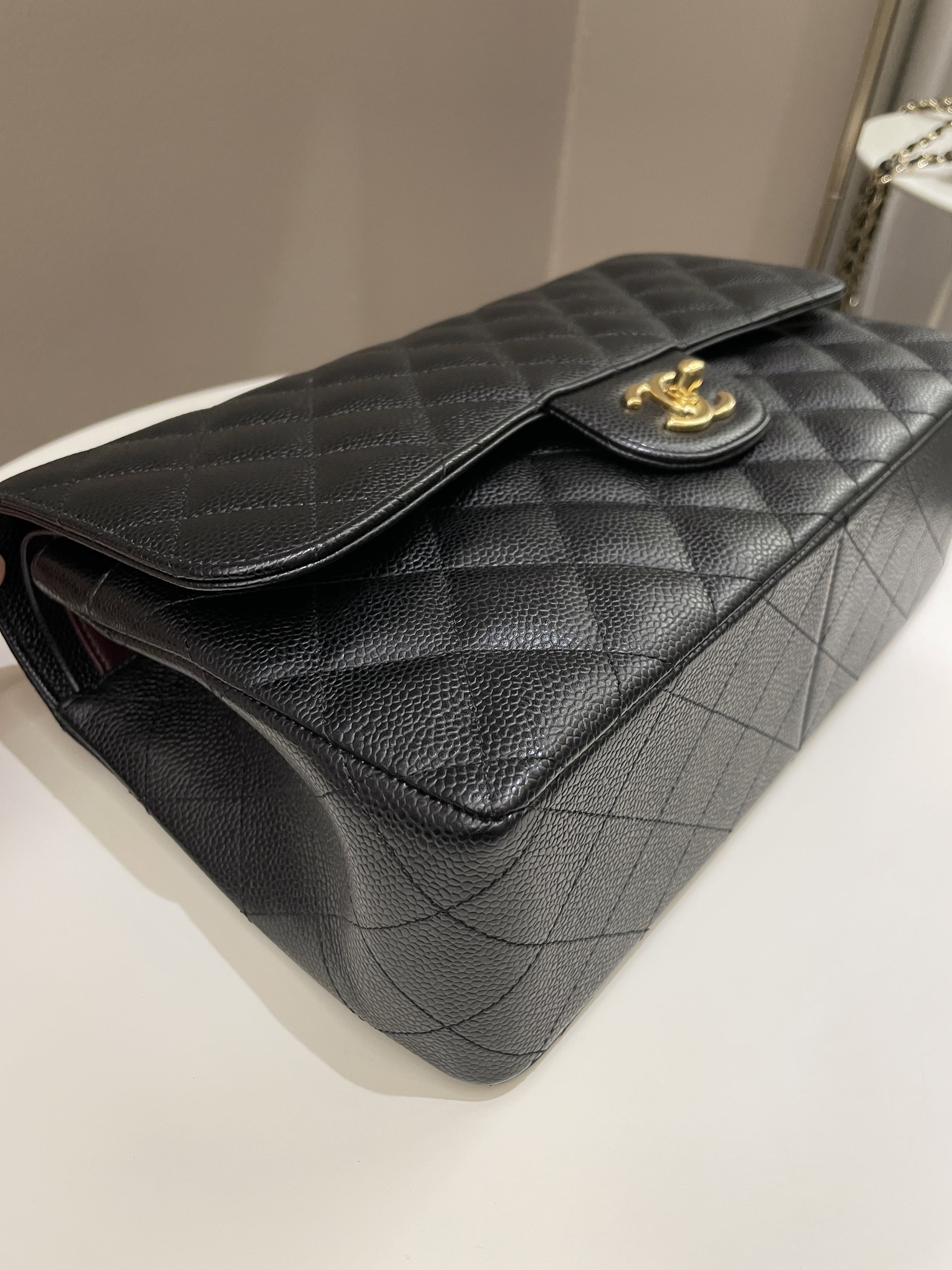 Chanel Classic Quilted Jumbo Double Flap Black Caviar