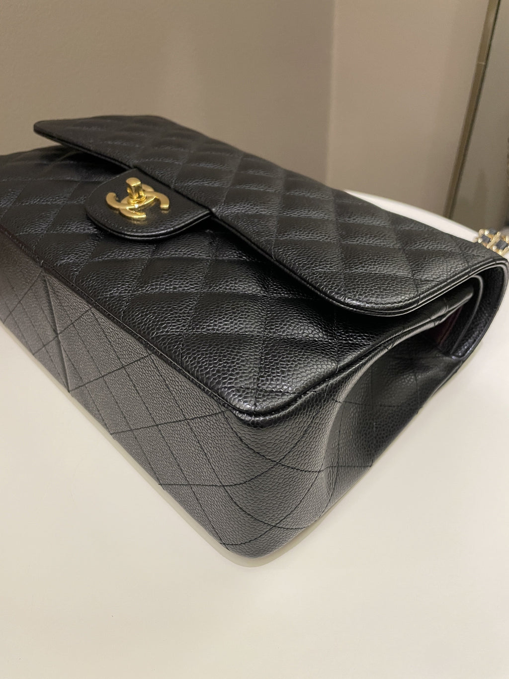 Chanel Classic Quilted Jumbo Double Flap Black Caviar