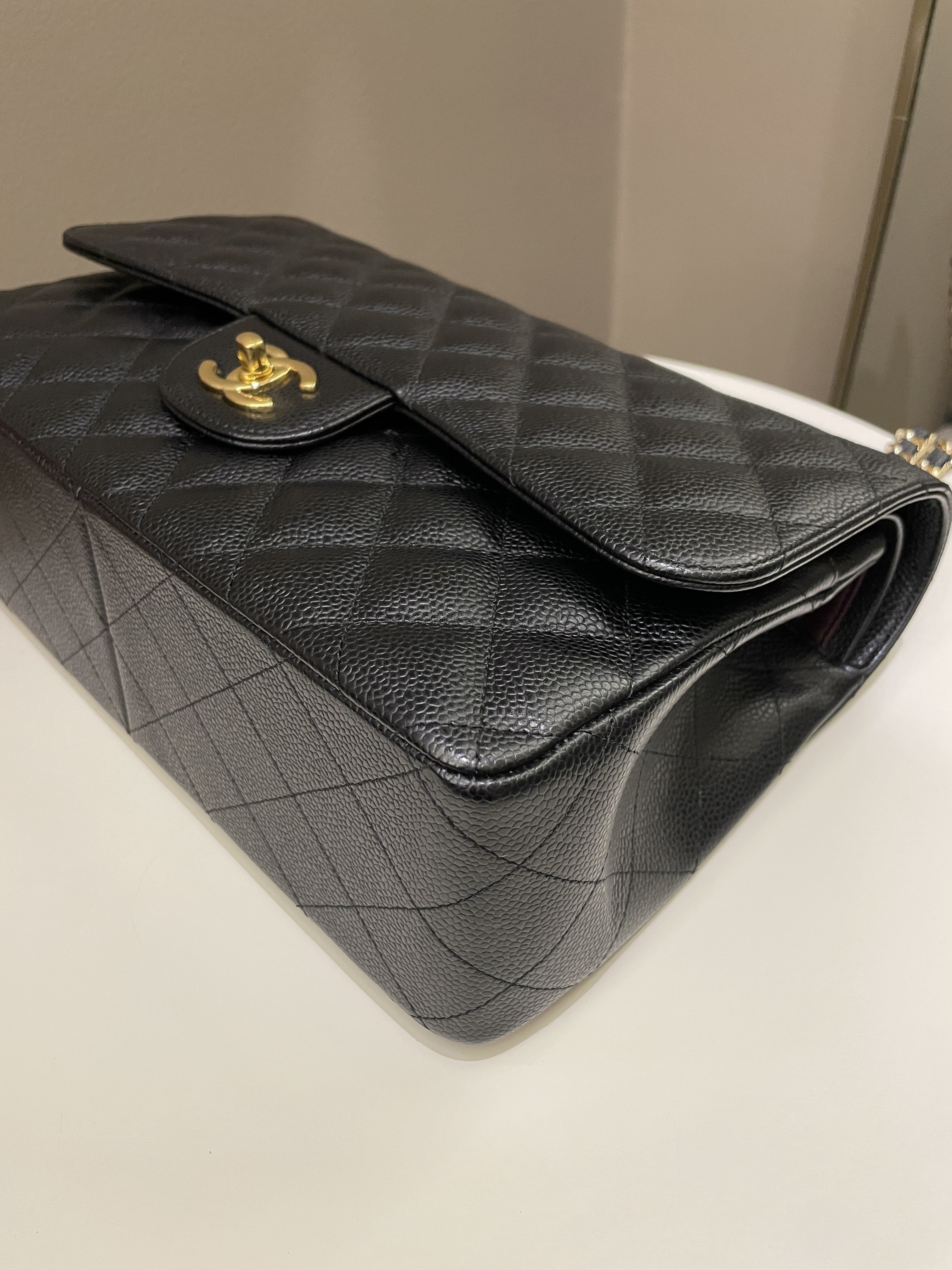 Chanel Classic Quilted Jumbo Double Flap Black Caviar