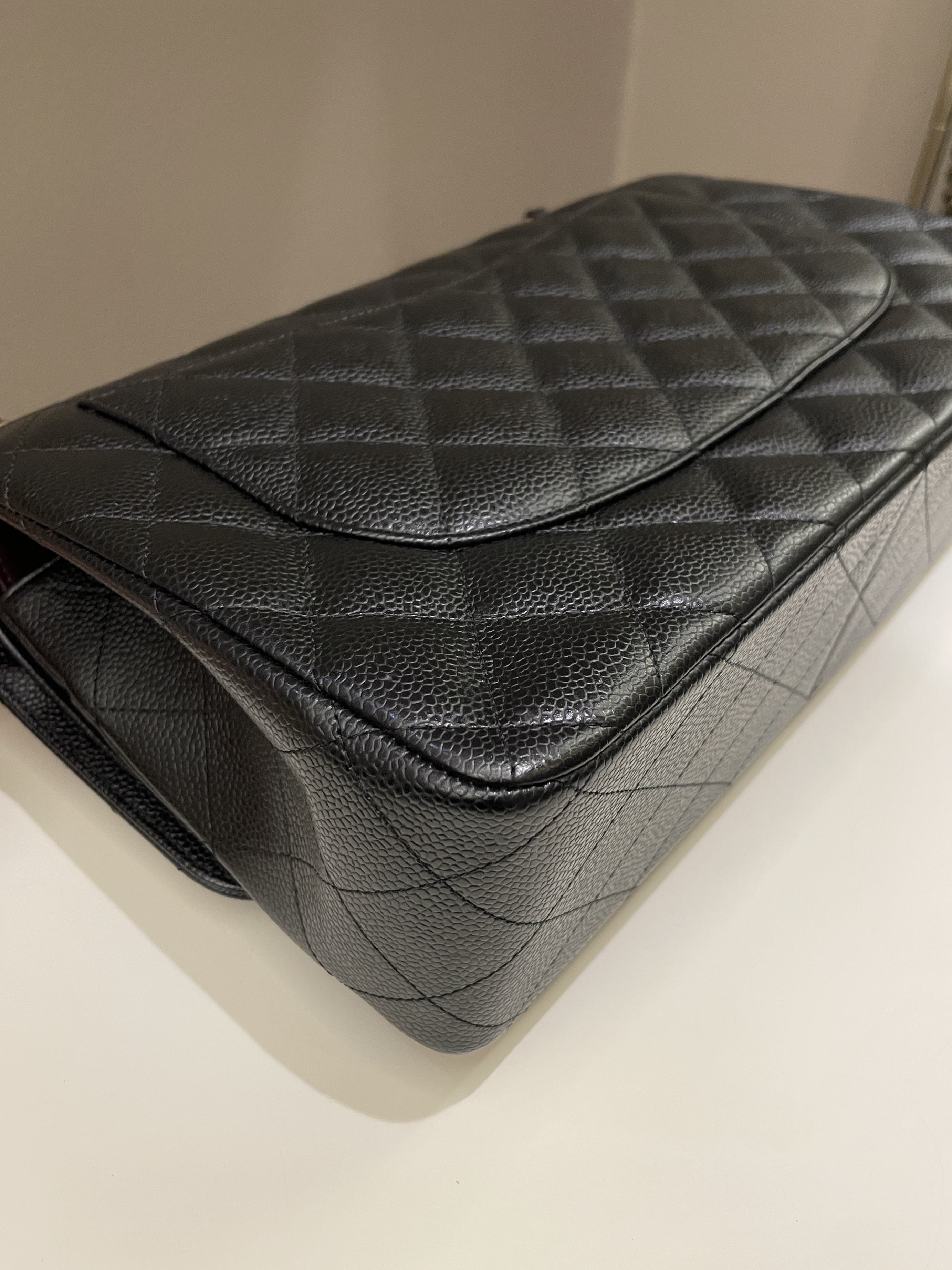 Chanel Classic Quilted Jumbo Double Flap Black Caviar