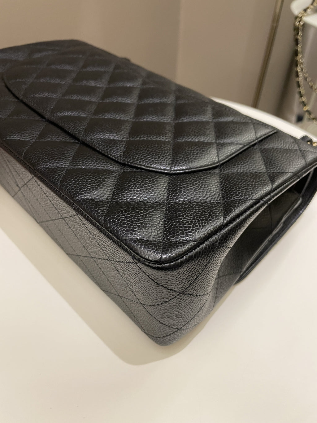 Chanel Classic Quilted Jumbo Double Flap Black Caviar