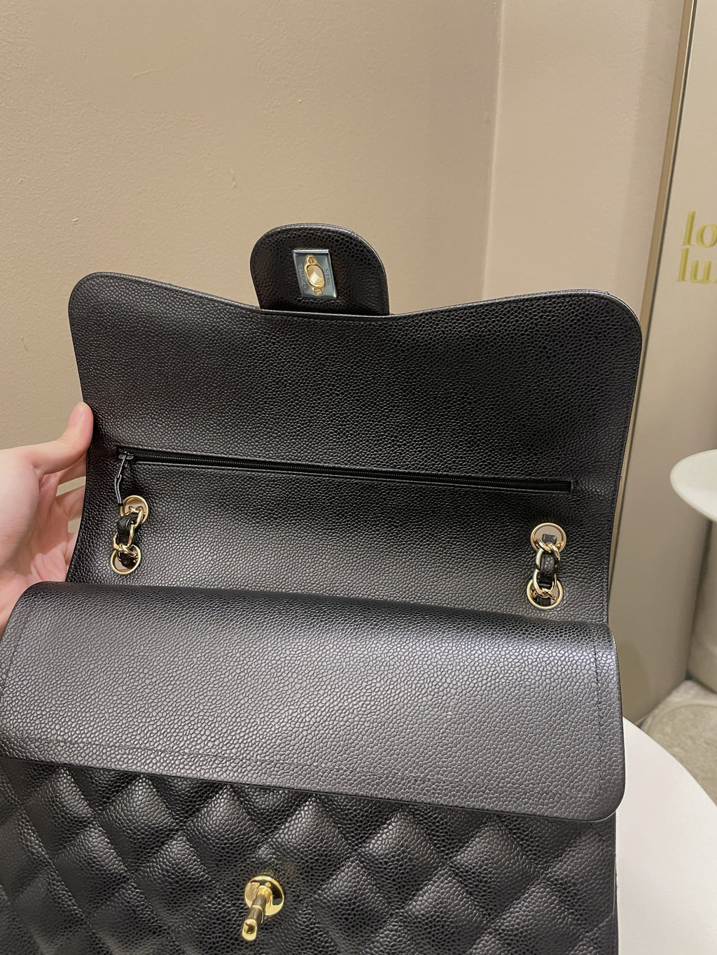 Chanel Classic Quilted Jumbo Double Flap Black Caviar