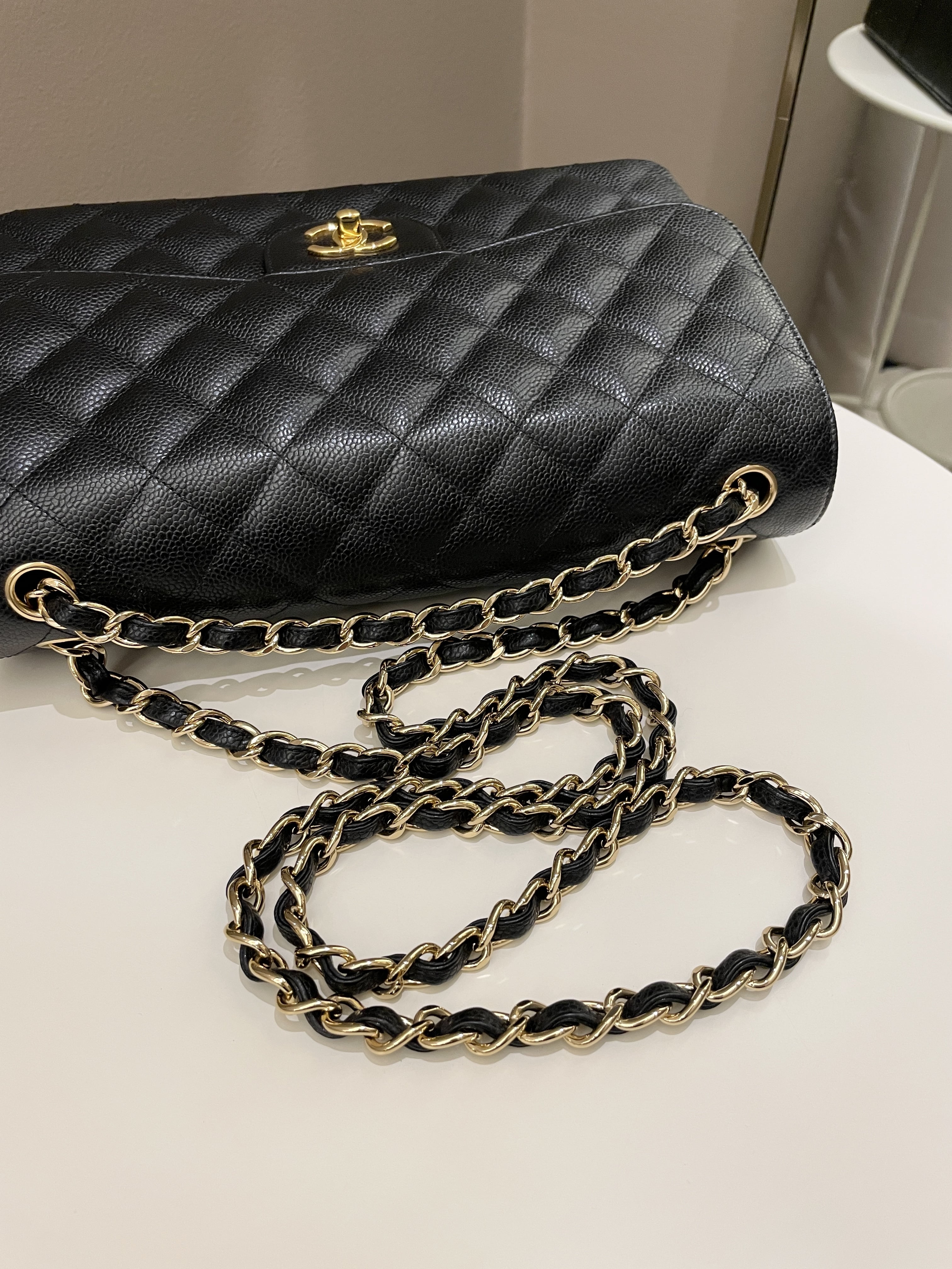 Chanel Classic Quilted Jumbo Double Flap Black Caviar
