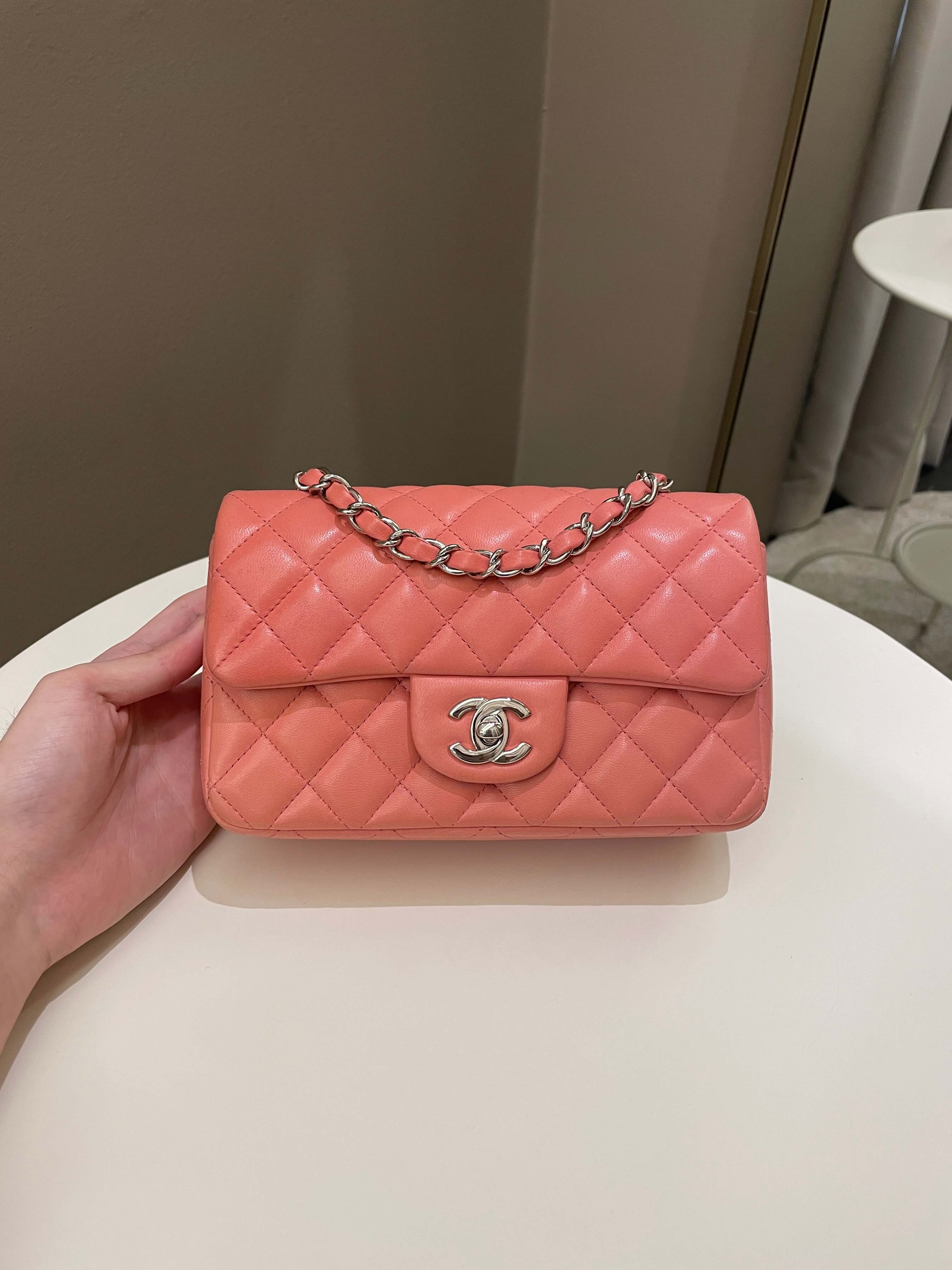 Chanel Quilted Mini Rectangular Mauve Pink Lambskin