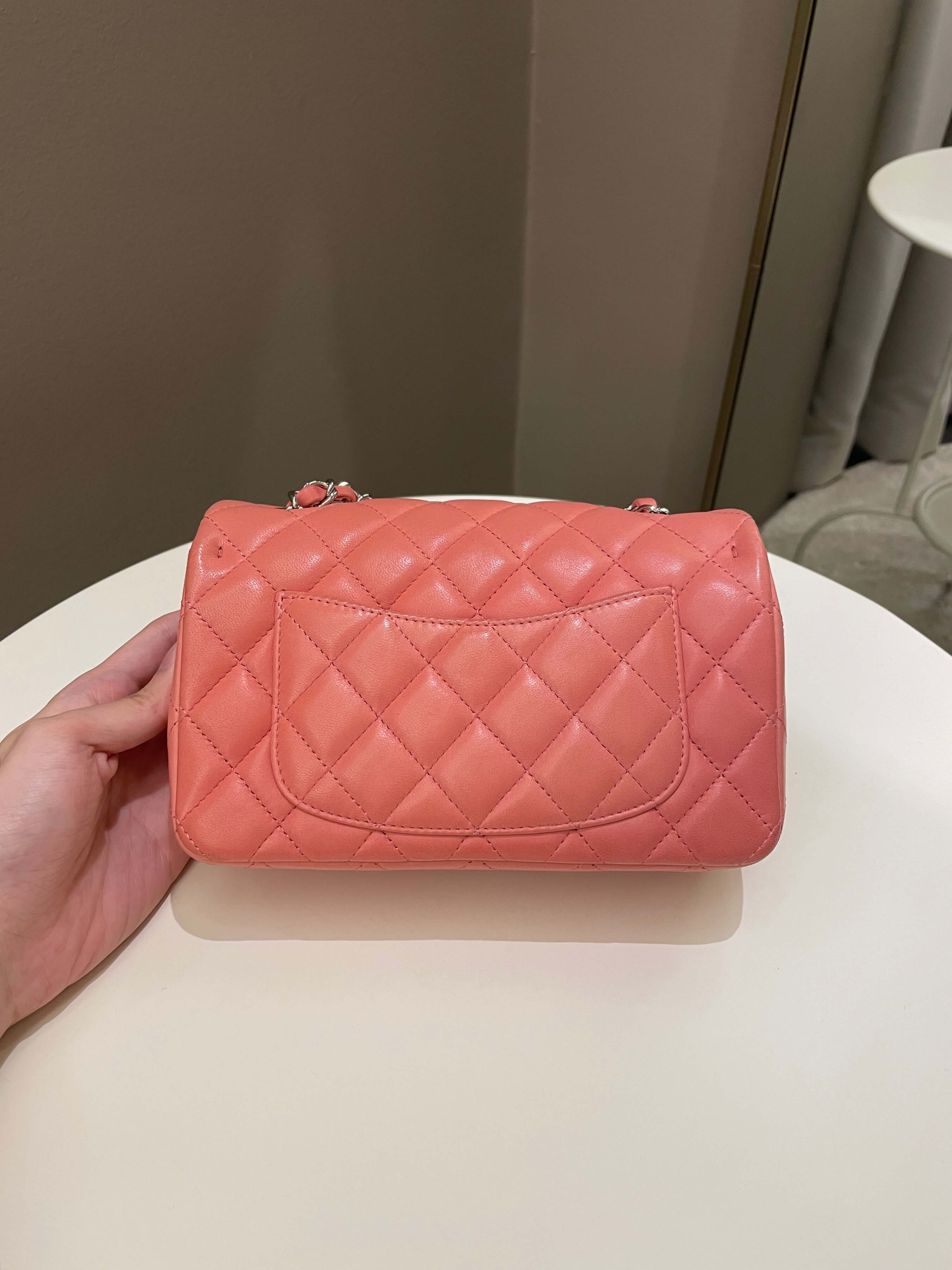 Chanel Quilted Mini Rectangular Mauve Pink Lambskin