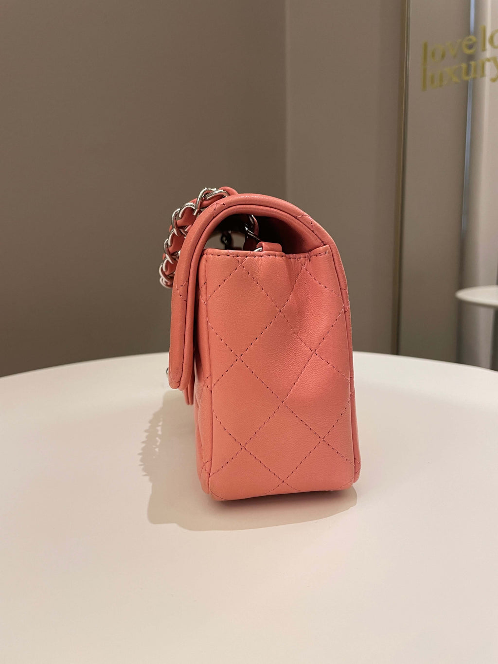 Chanel Quilted Mini Rectangular Mauve Pink Lambskin