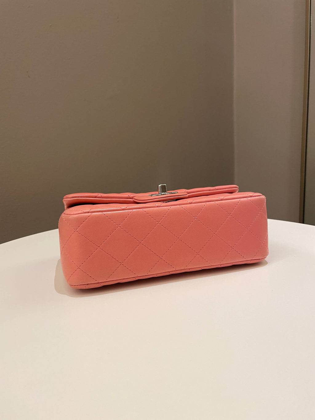 Chanel Quilted Mini Rectangular Mauve Pink Lambskin