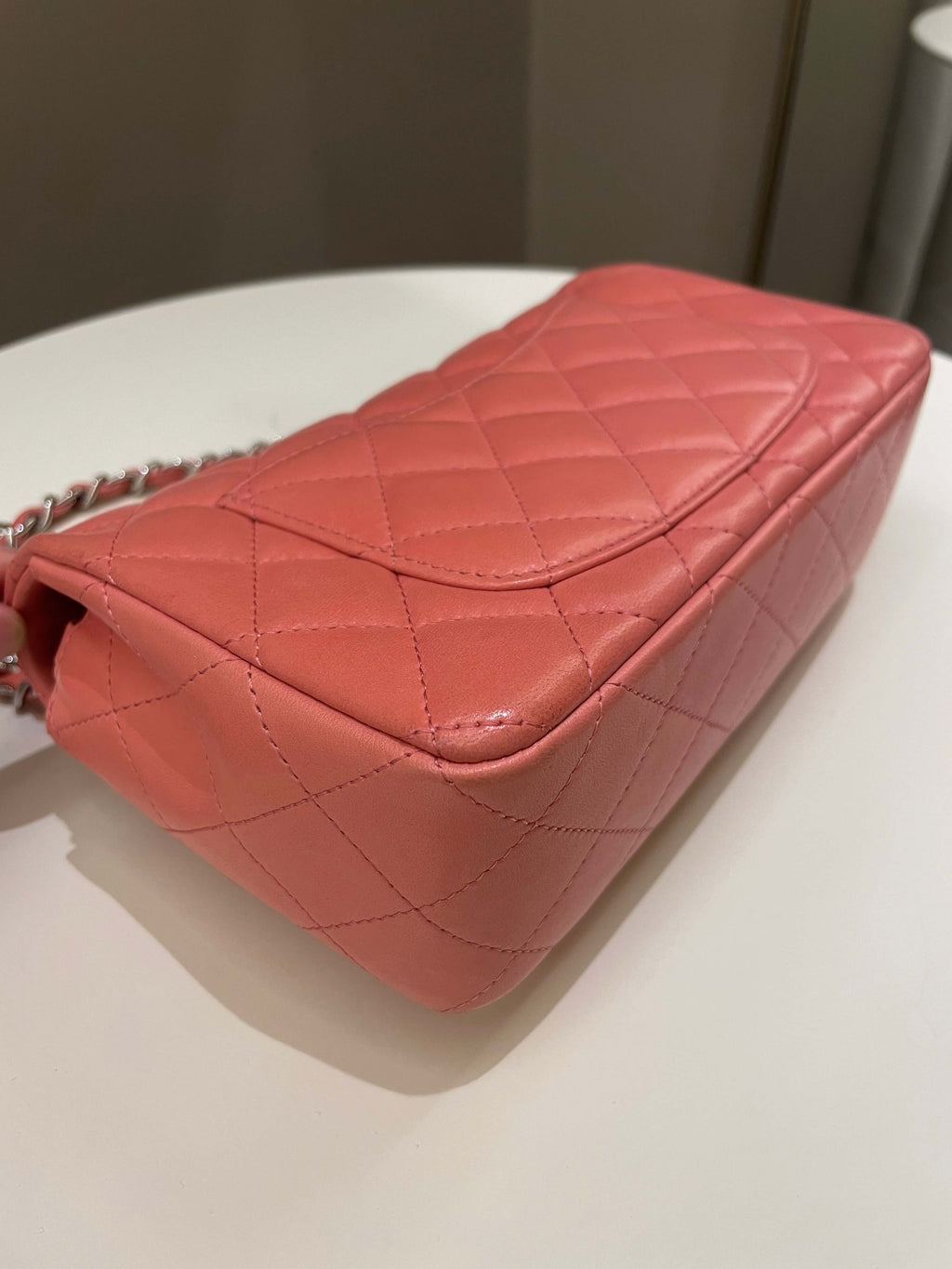 Chanel Quilted Mini Rectangular Mauve Pink Lambskin