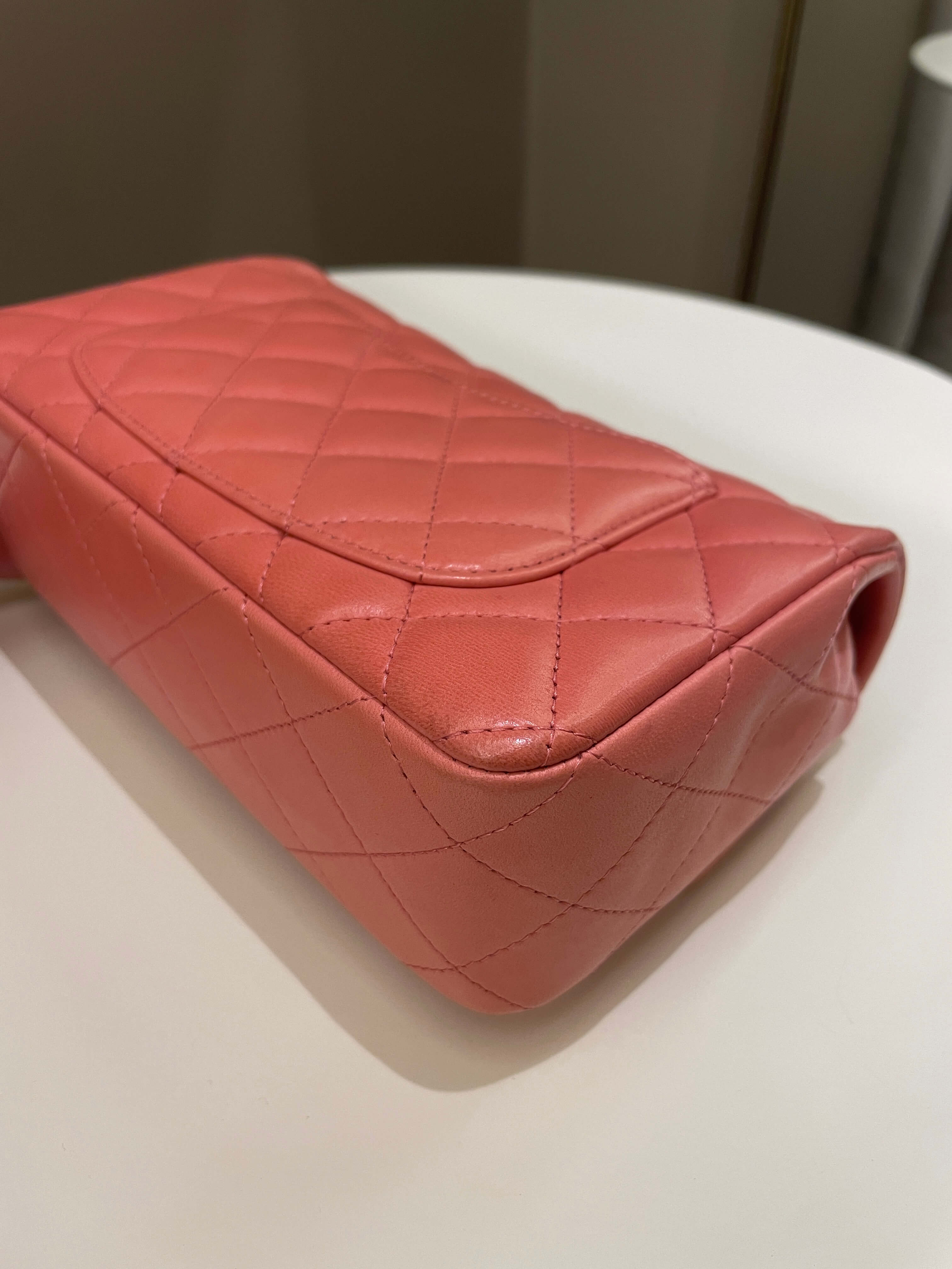 Chanel Quilted Mini Rectangular Mauve Pink Lambskin