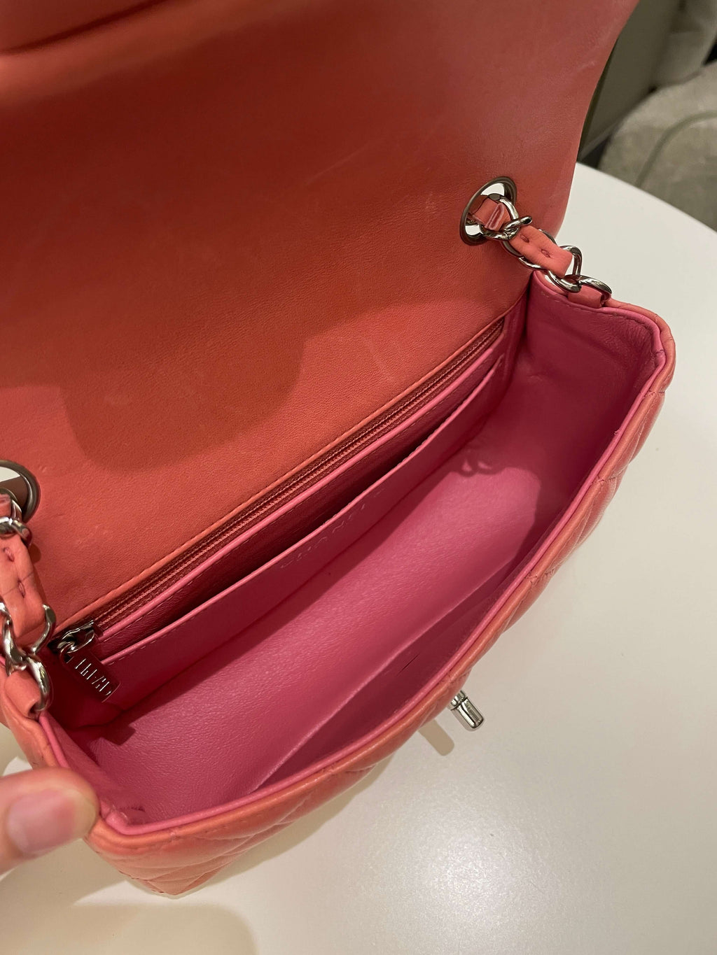Chanel Quilted Mini Rectangular Mauve Pink Lambskin