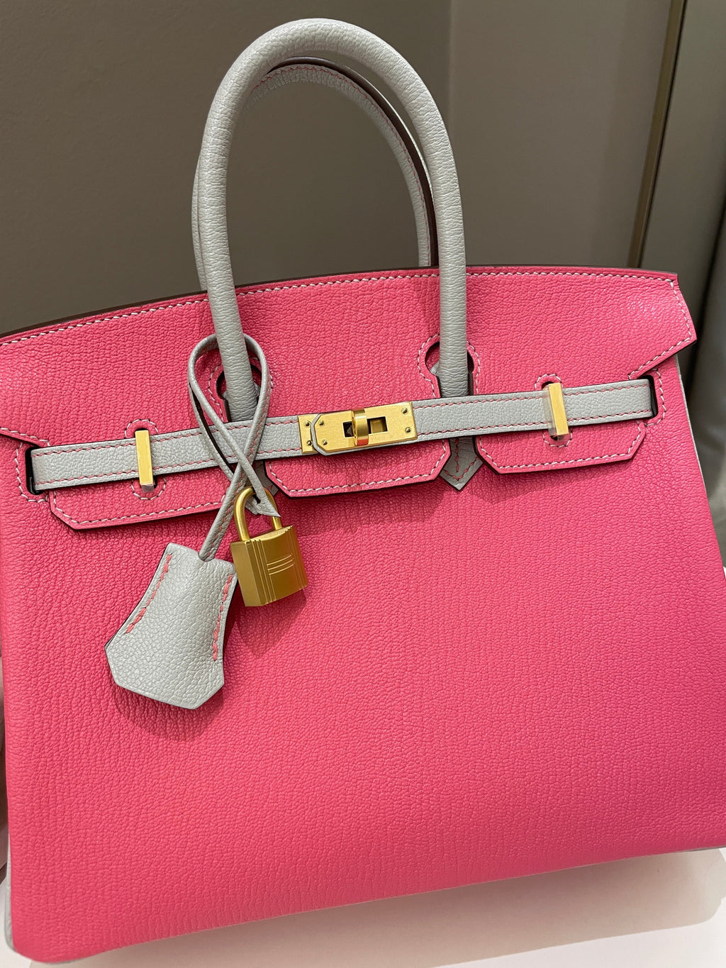 Hermes Birkin 25 HSS Rose Azalee/ Gris ChÃƒÆ’Ã‚Â¨vre