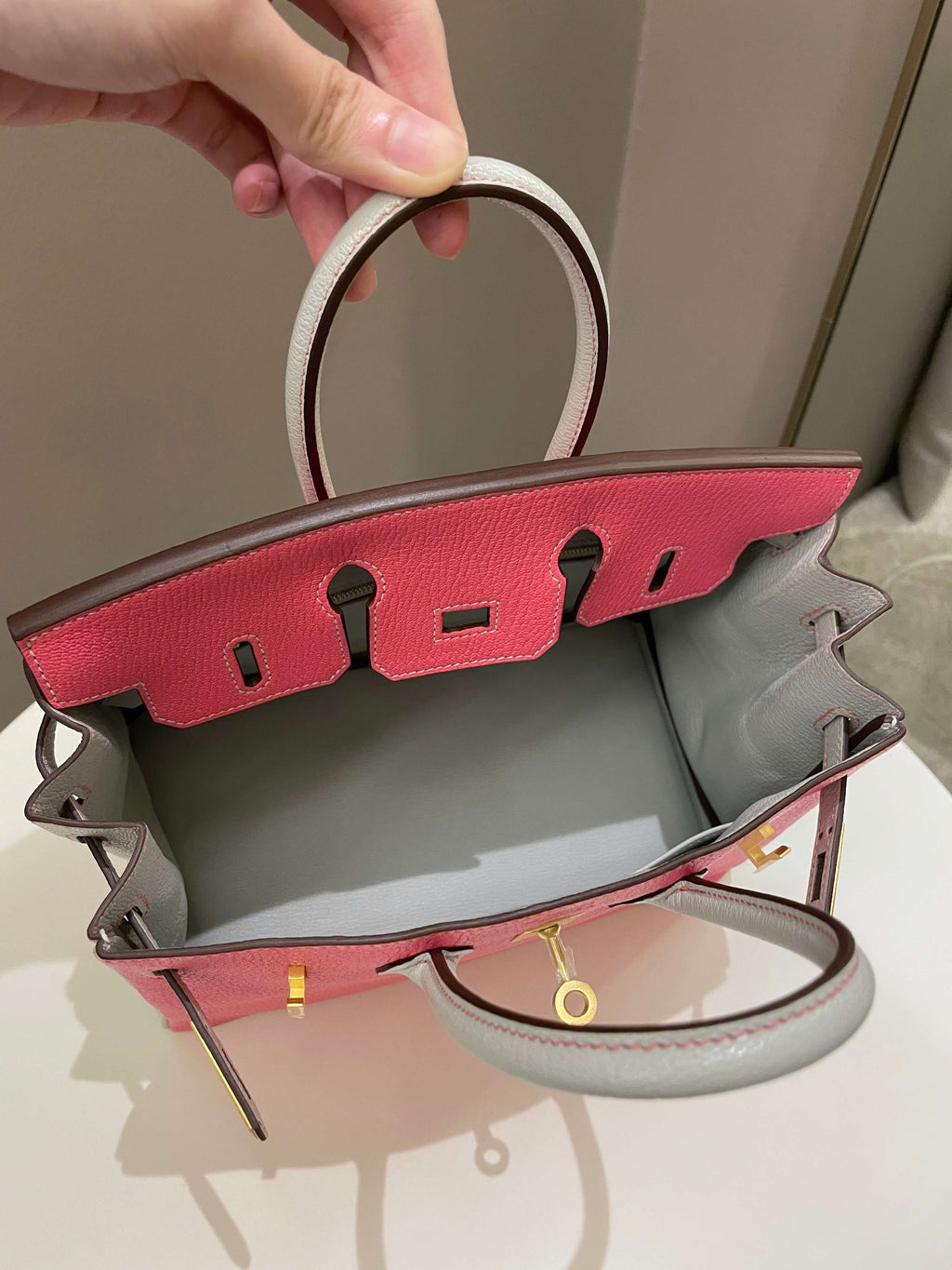 Hermes Birkin 25 HSS Rose Azalee/ Gris ChÃƒÆ’Ã‚Â¨vre