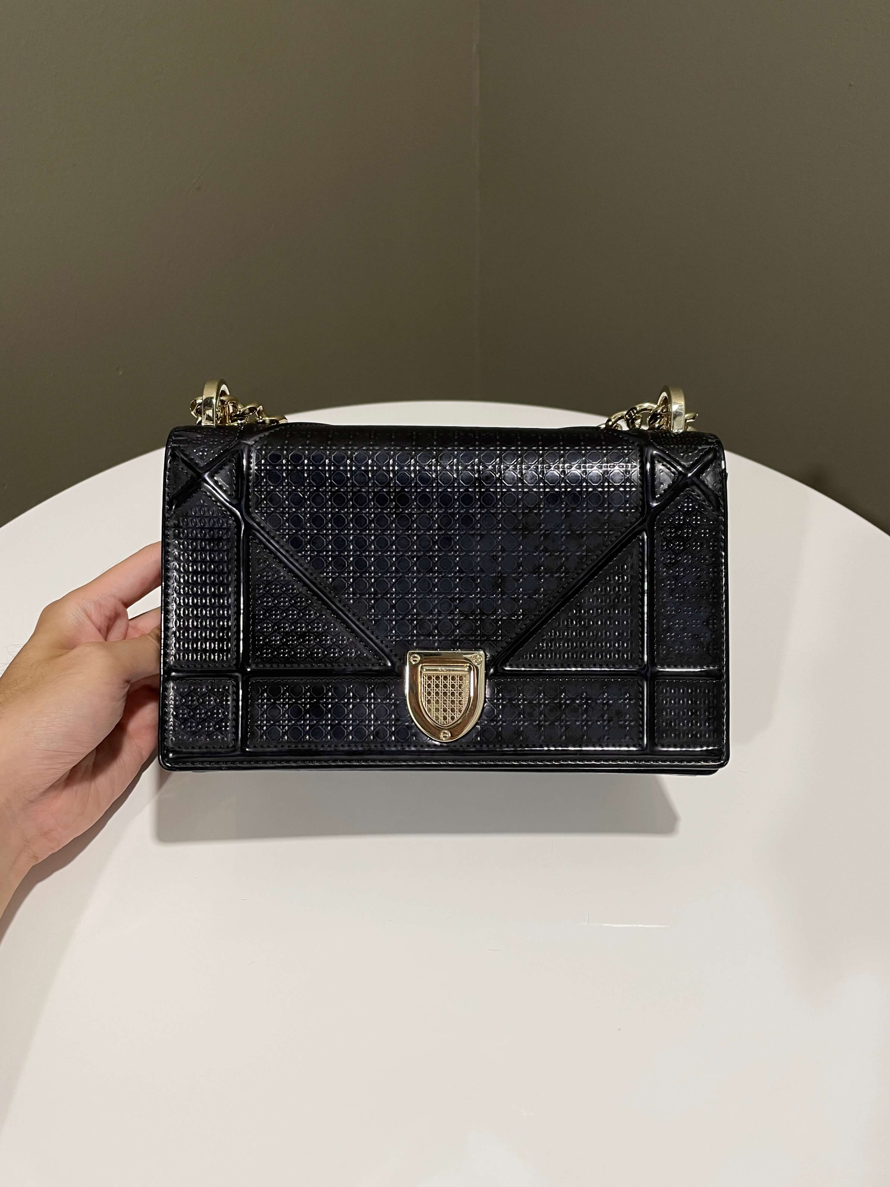 Dior Diorama Bag Midnight Glazed Calf