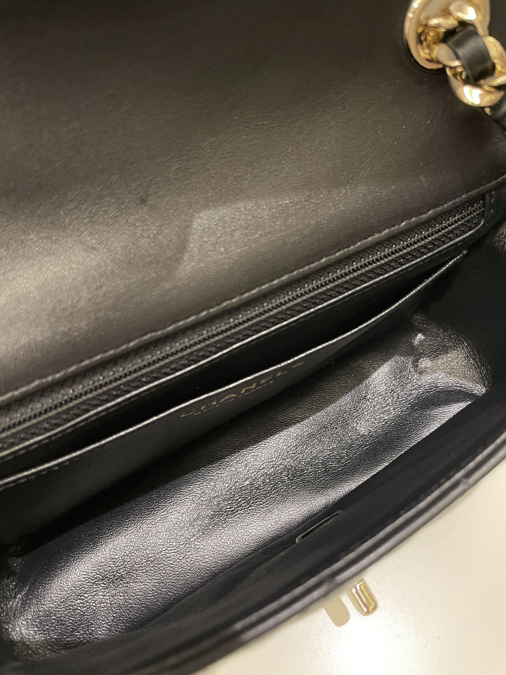 Chanel Quilted Mini Coco Charms Rectangular Flap Black Lambskin