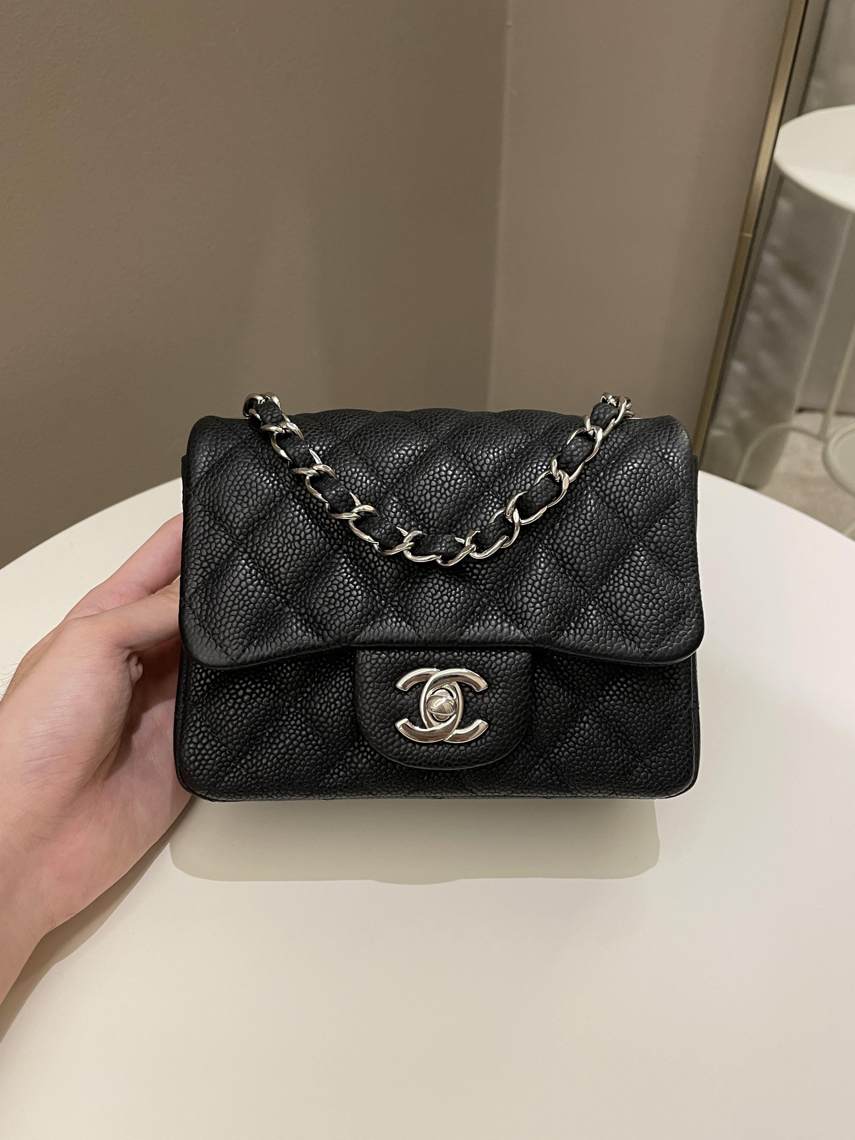 Chanel Classic Quilted Mini Square Black Caviar