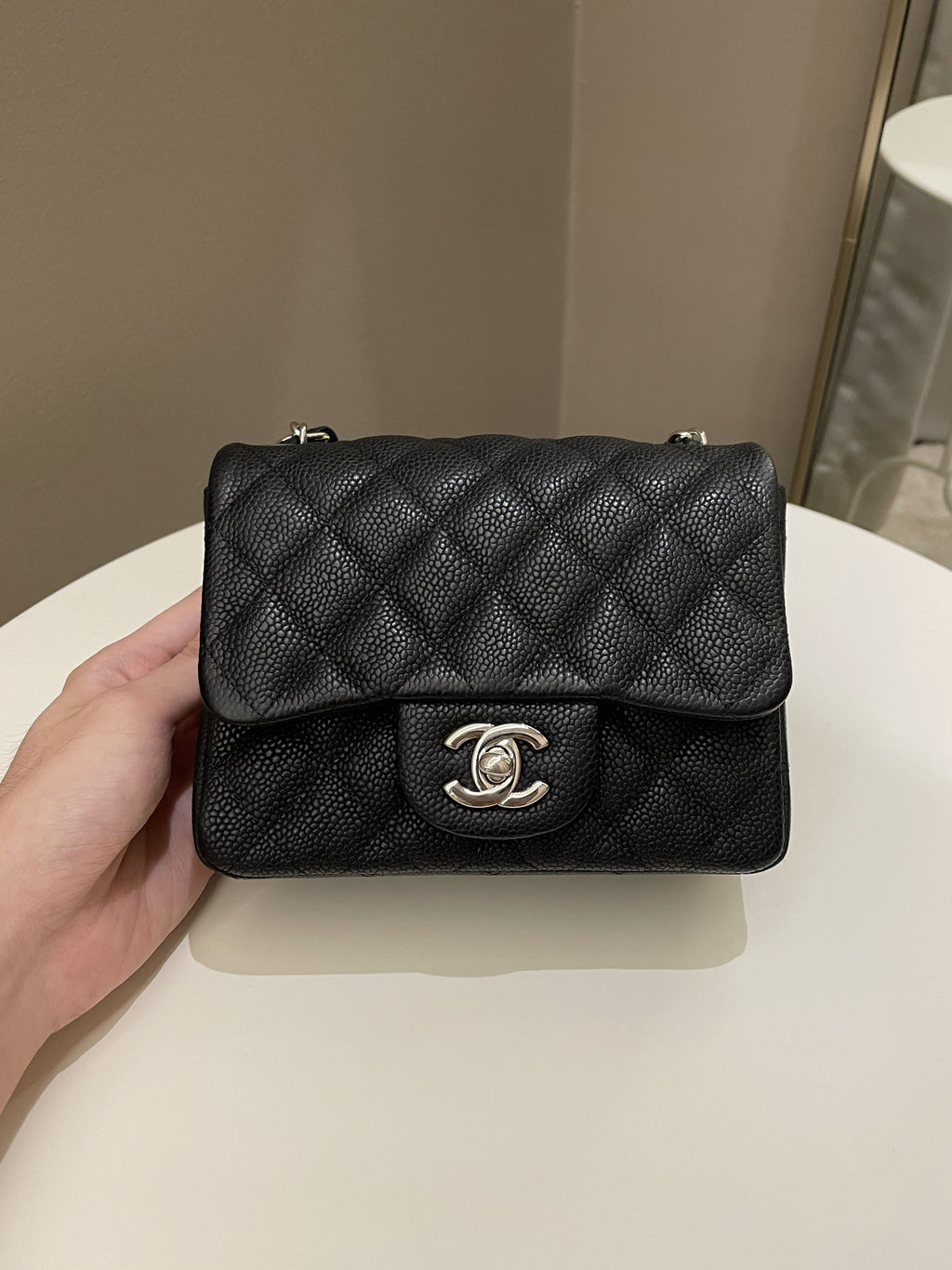 Chanel Classic Quilted Mini Square Black Caviar