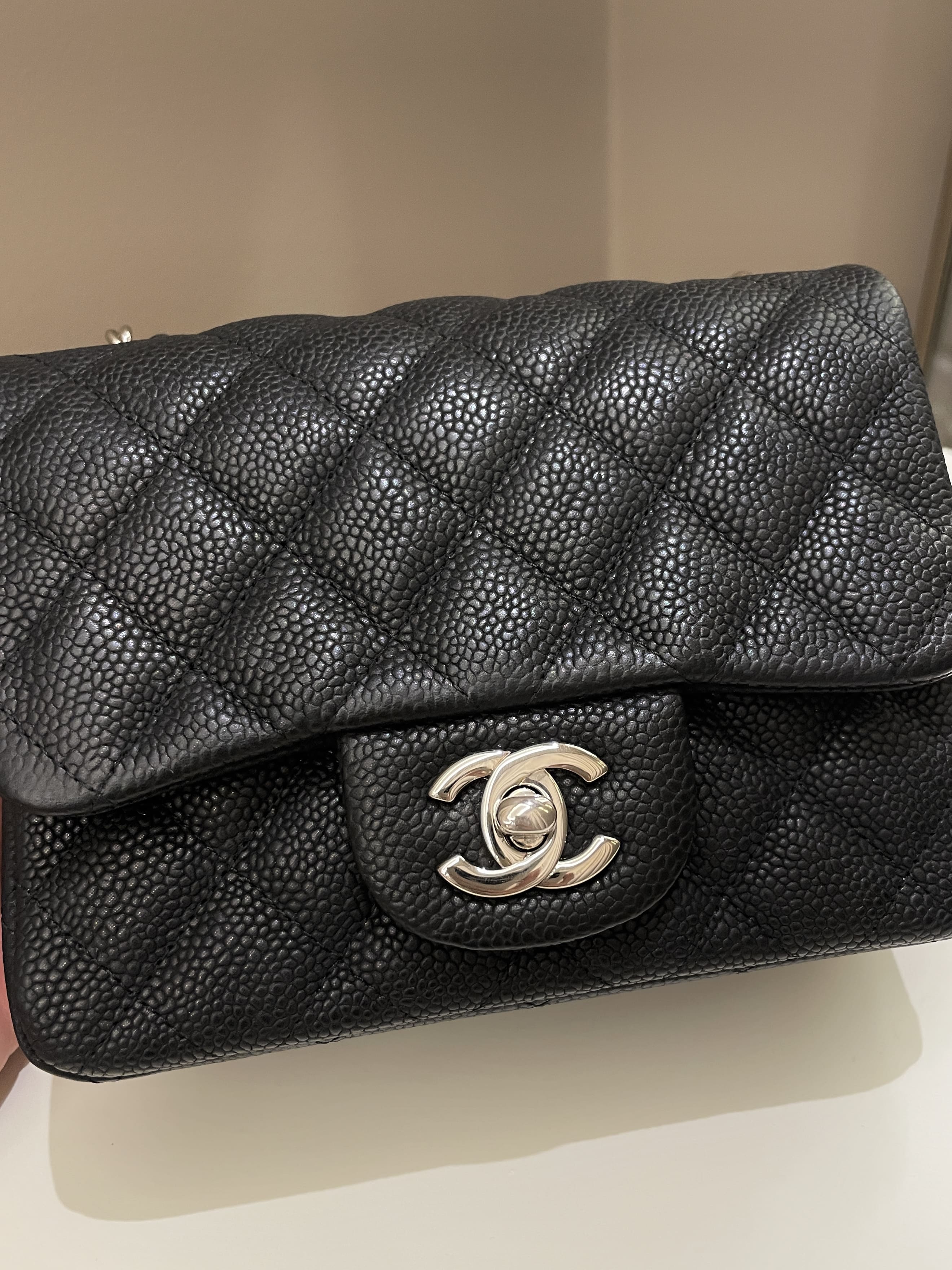 Chanel Classic Quilted Mini Square Black Caviar