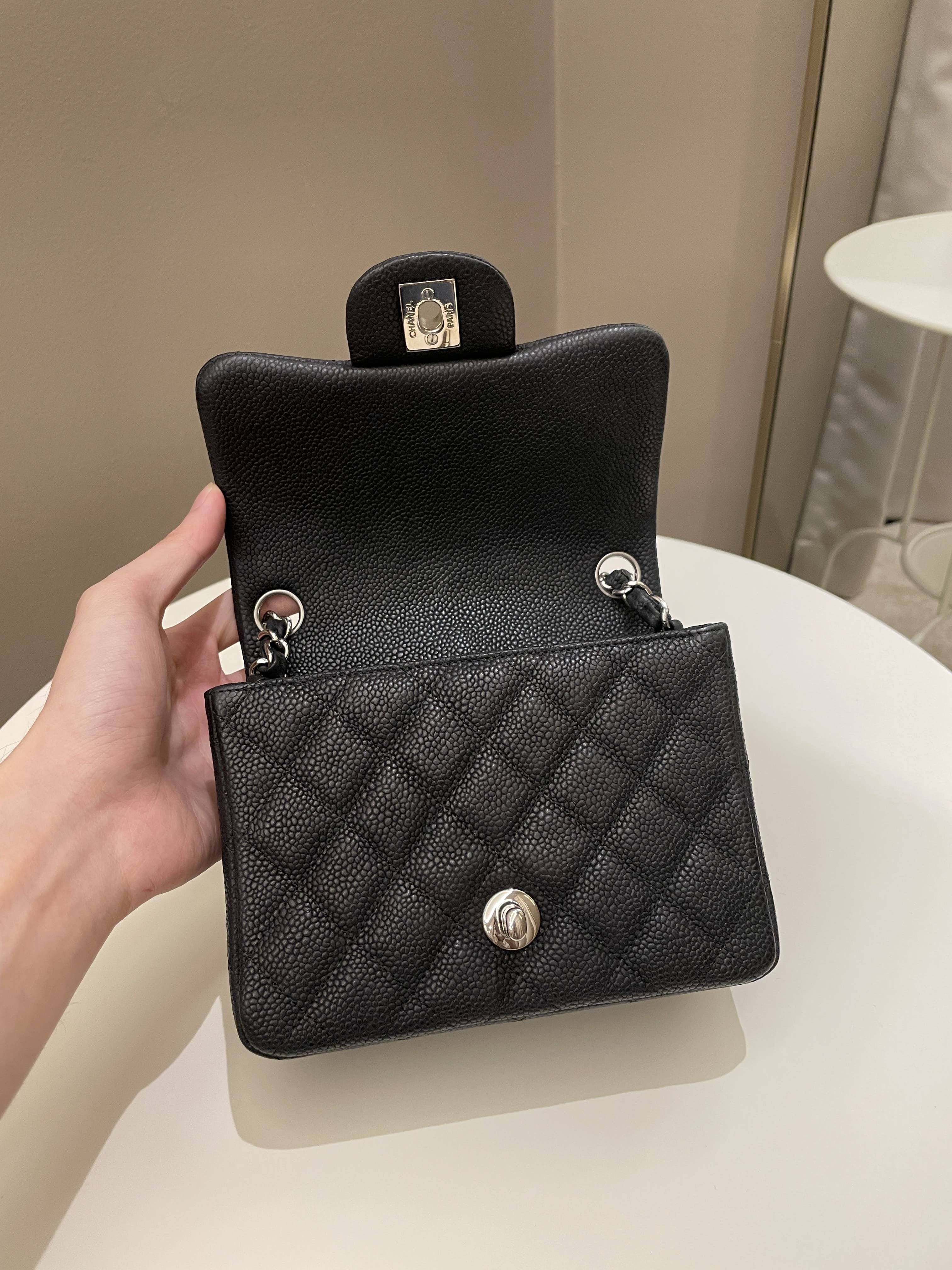 Chanel Classic Quilted Mini Square Black Caviar