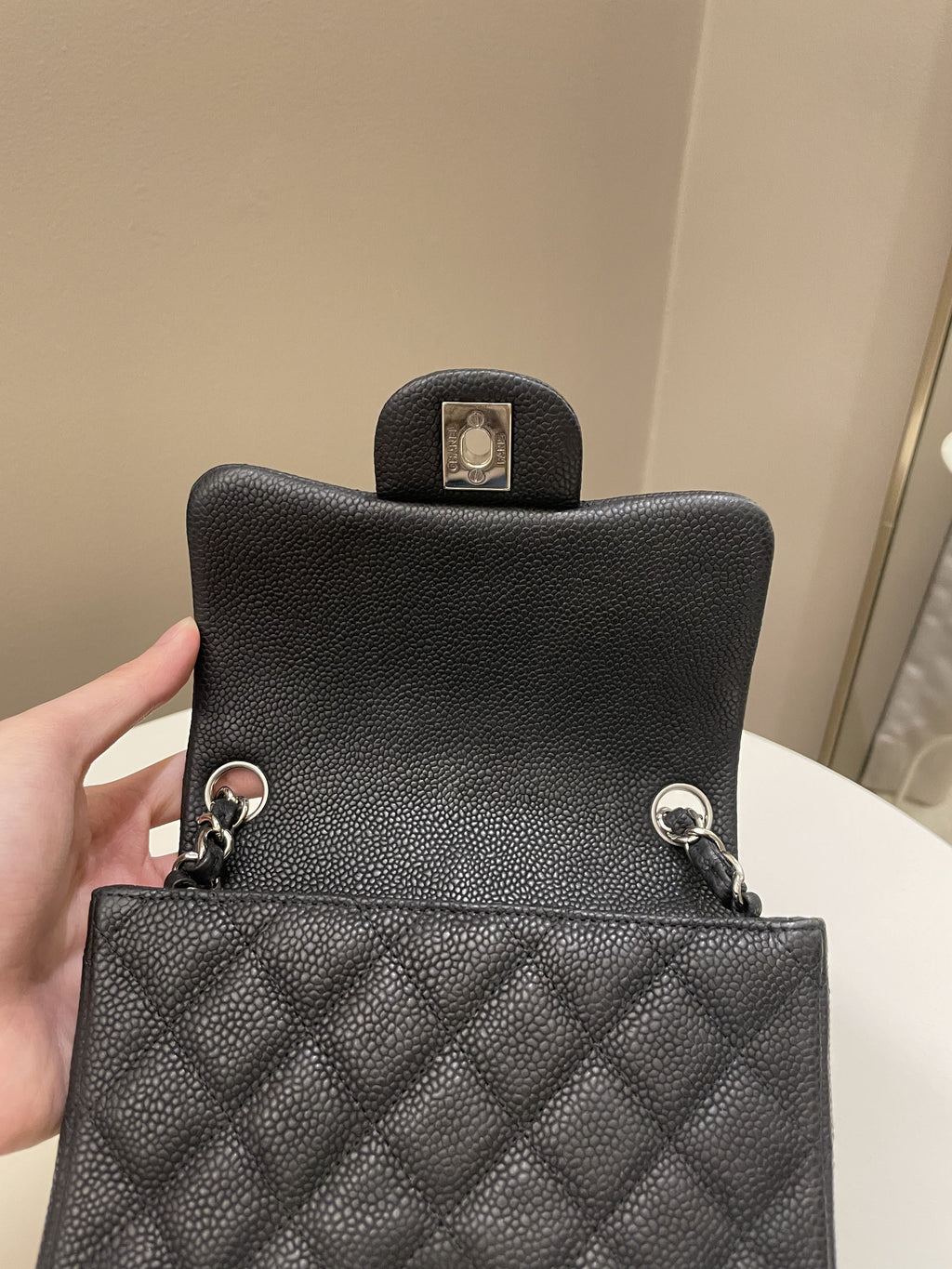 Chanel Classic Quilted Mini Square Black Caviar