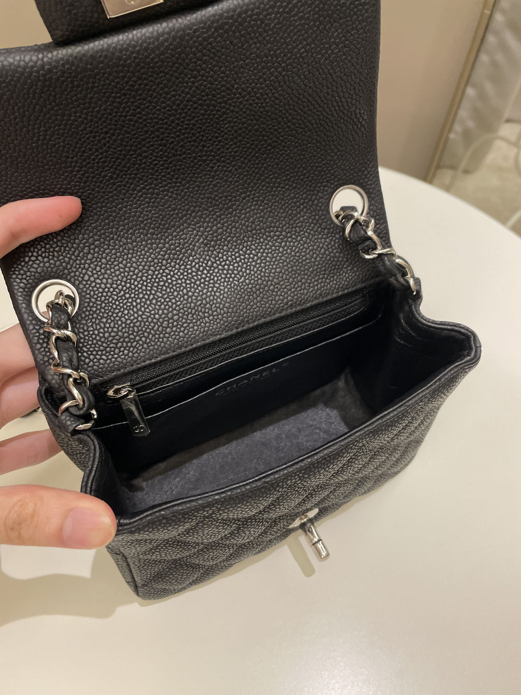 Chanel Classic Quilted Mini Square Black Caviar