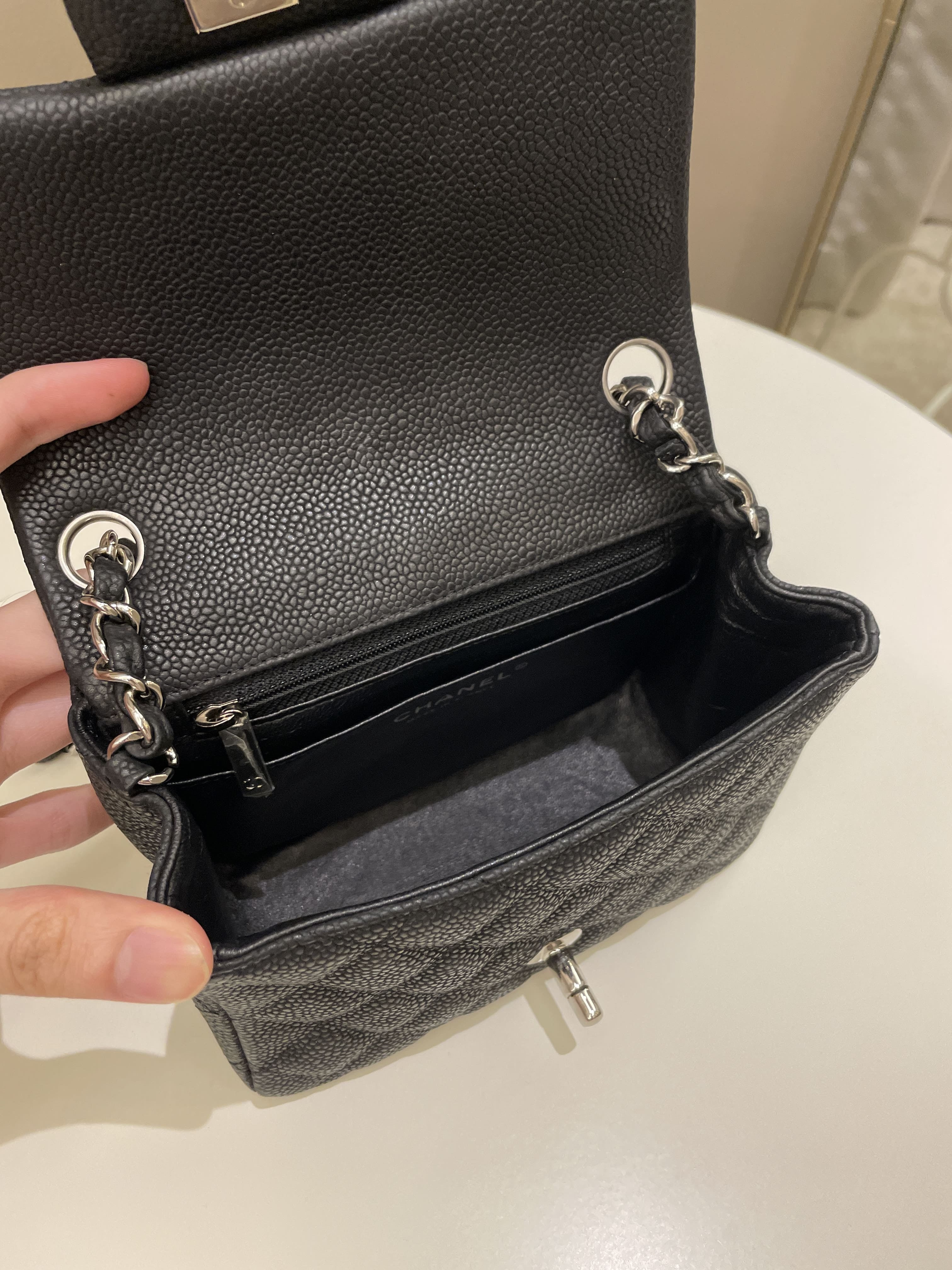 Chanel Classic Quilted Mini Square Black Caviar