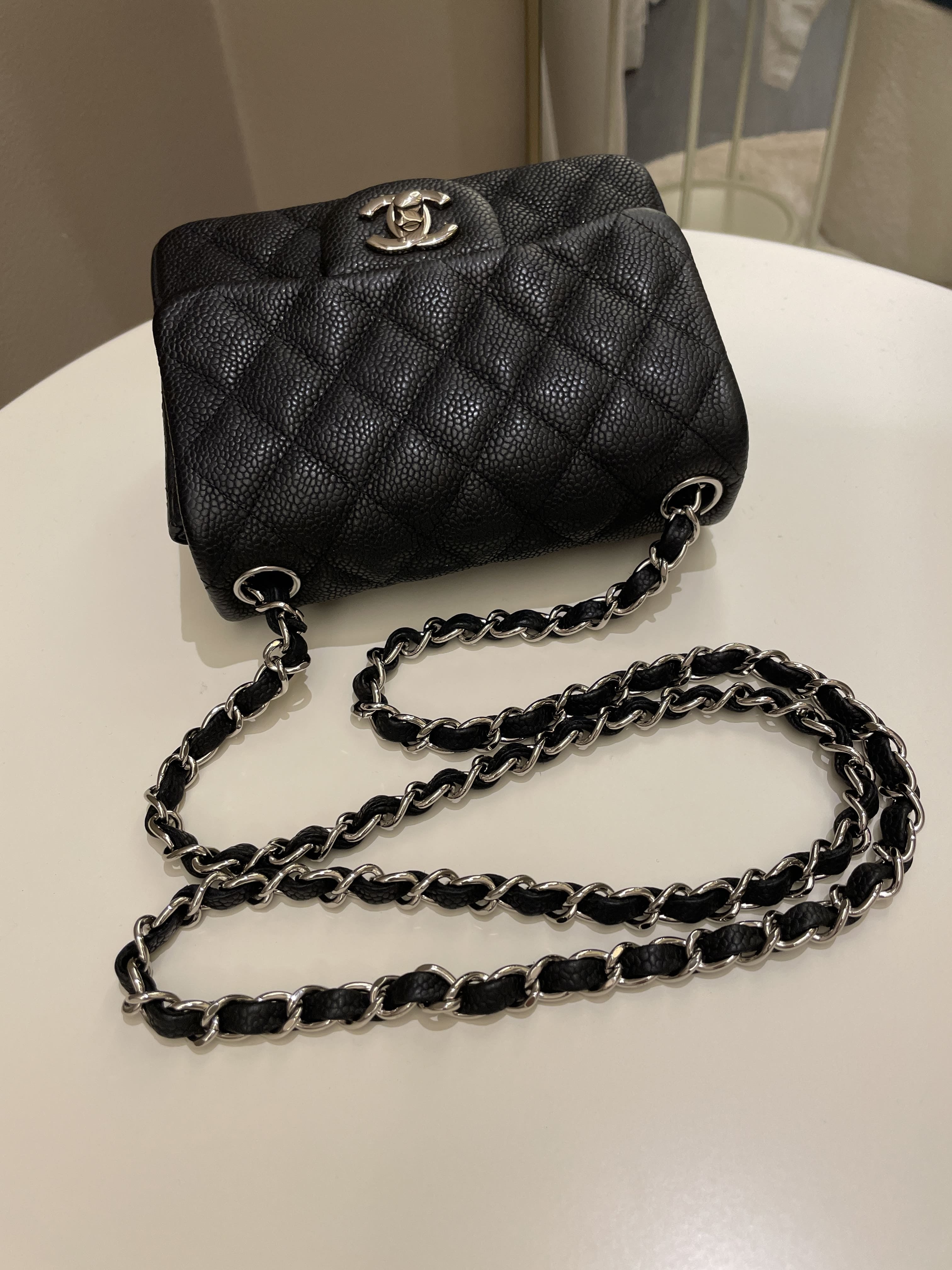 Chanel Classic Quilted Mini Square Black Caviar